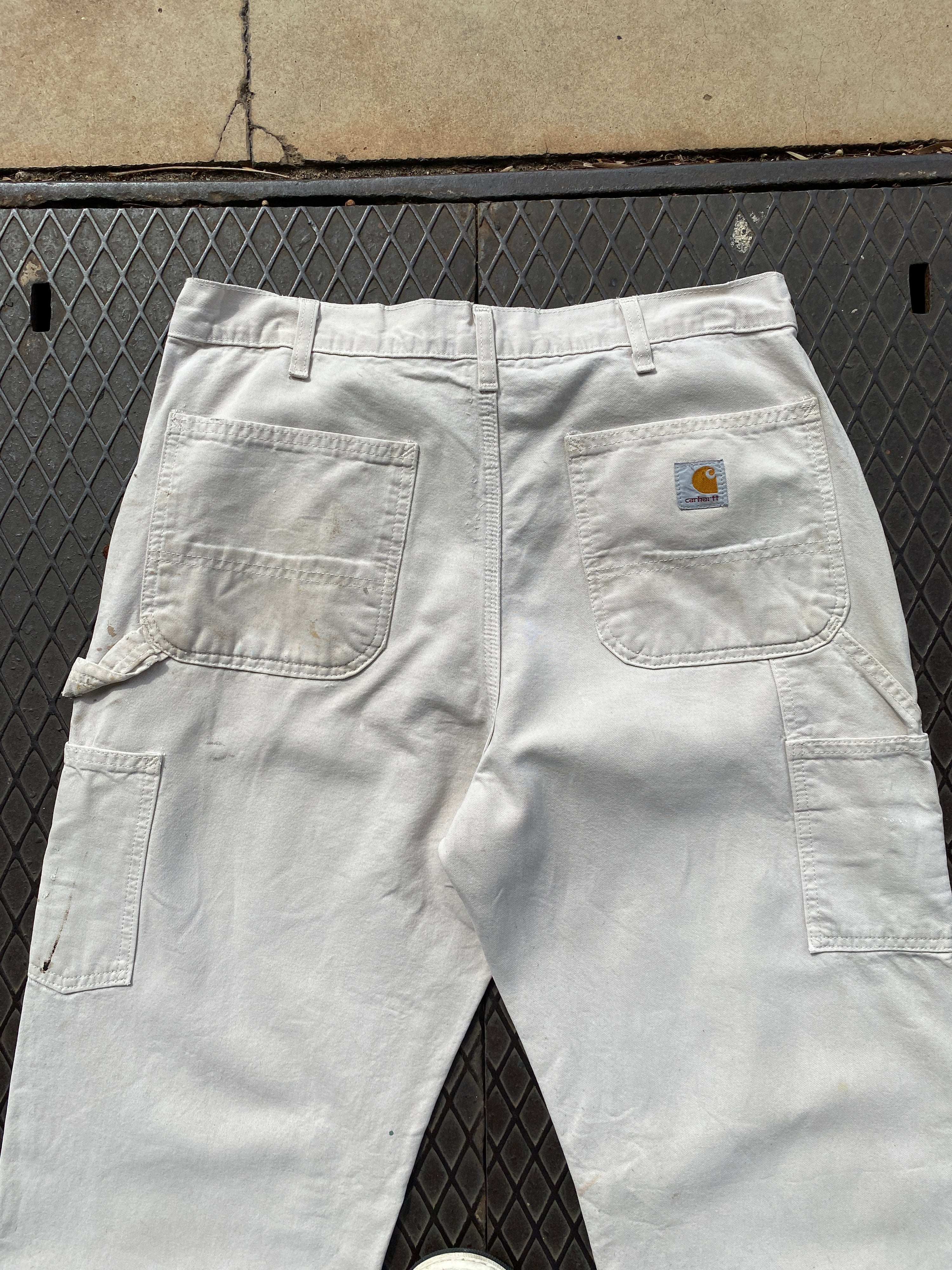 34 - Carhartt Double Knees White/Heavily Marked