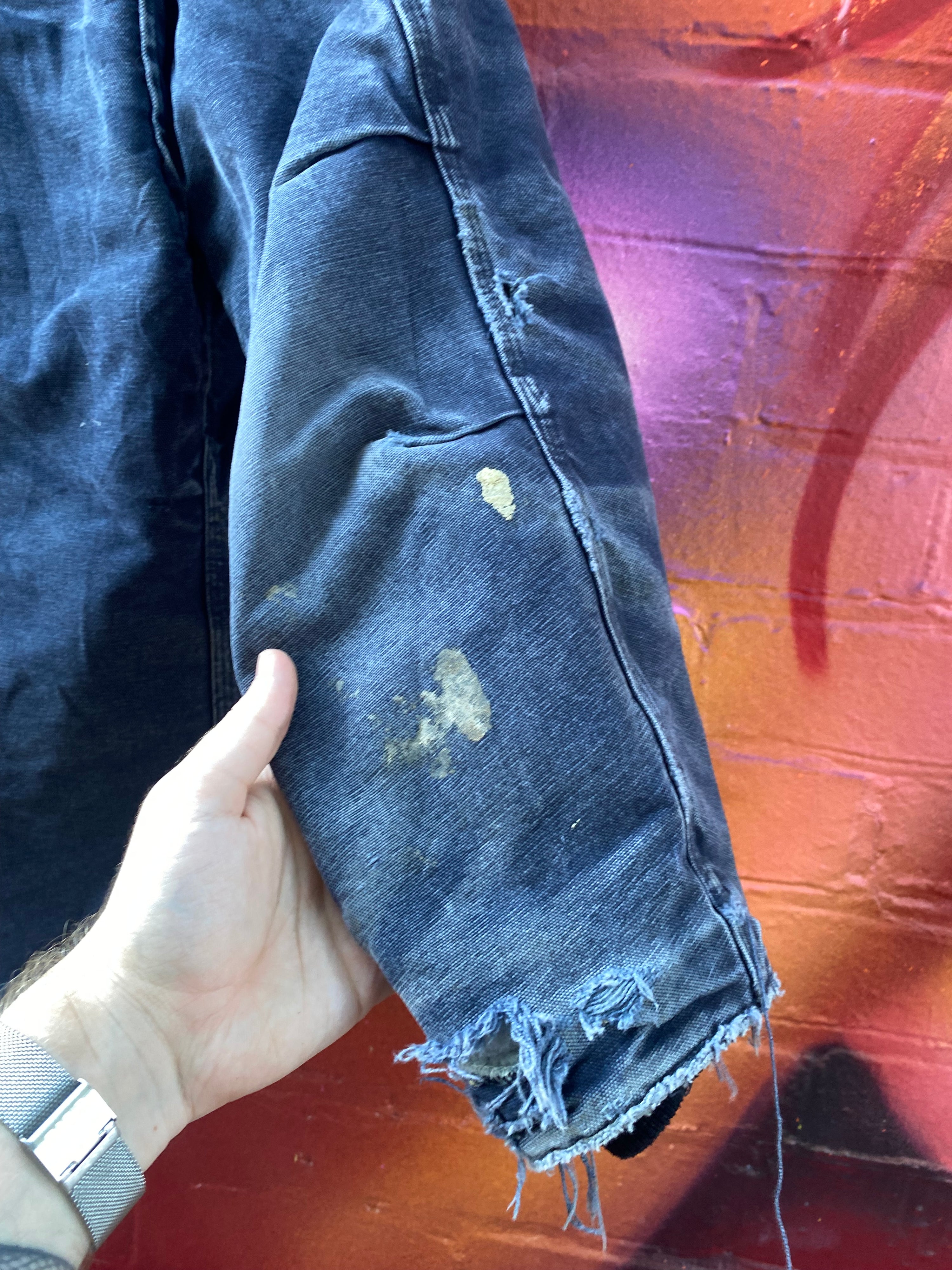 [M] Carhartt Blue Chore Jacket Broken Zip