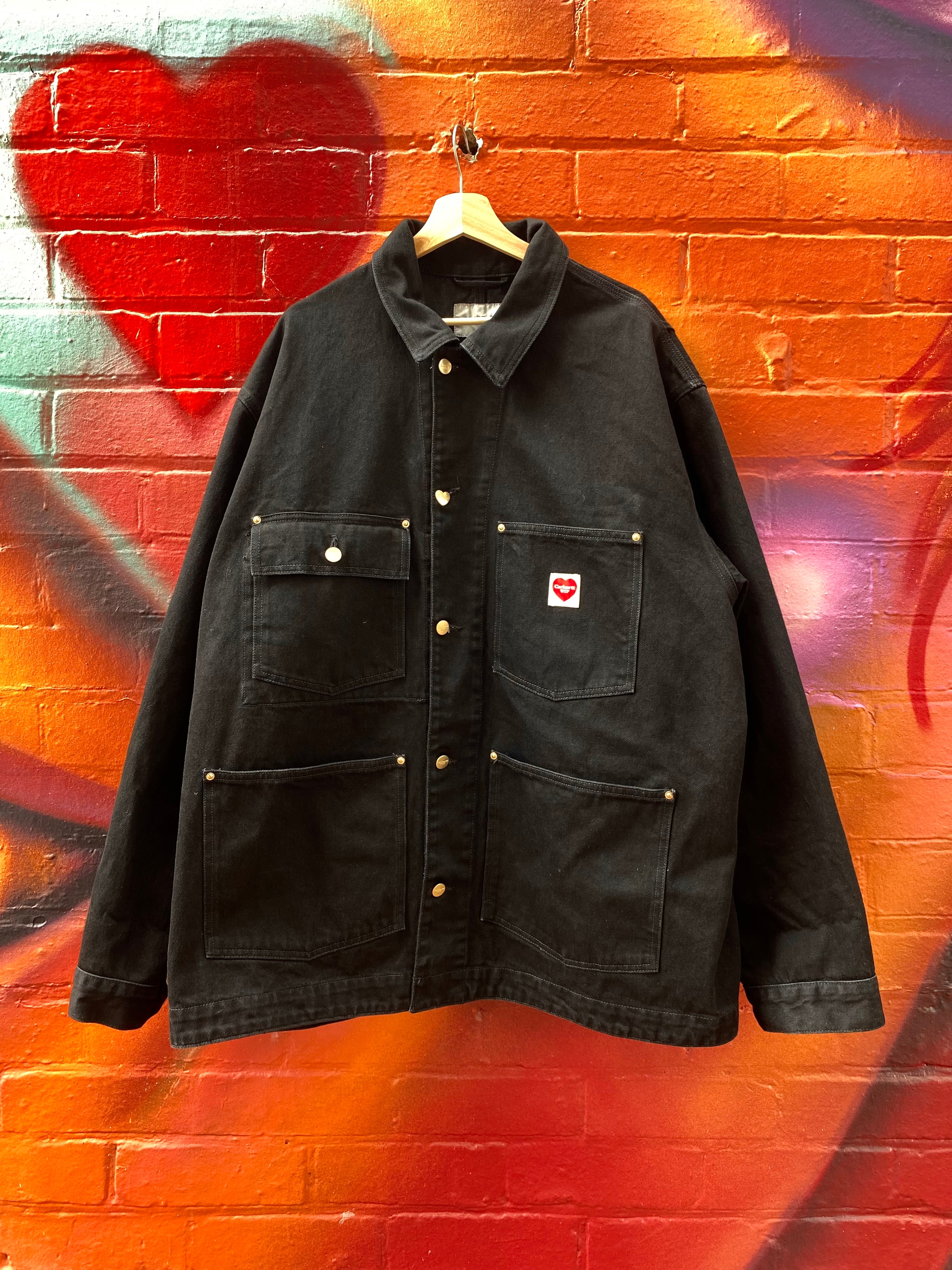 [2XL] Carhartt WIP Heart Patch Nash Chore Jacket Black