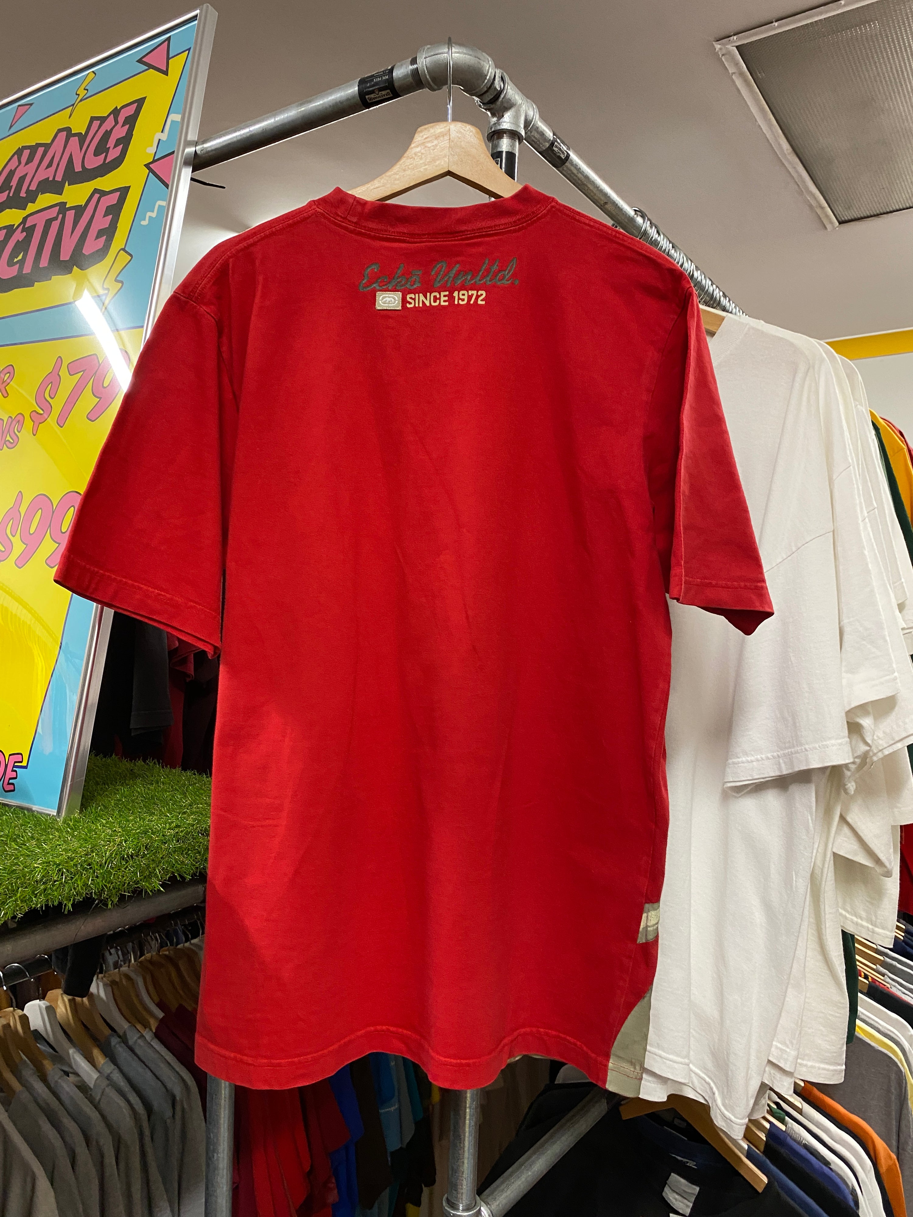 XL - 2000s Ecko Unltd Rhino Unraveling Red Tee