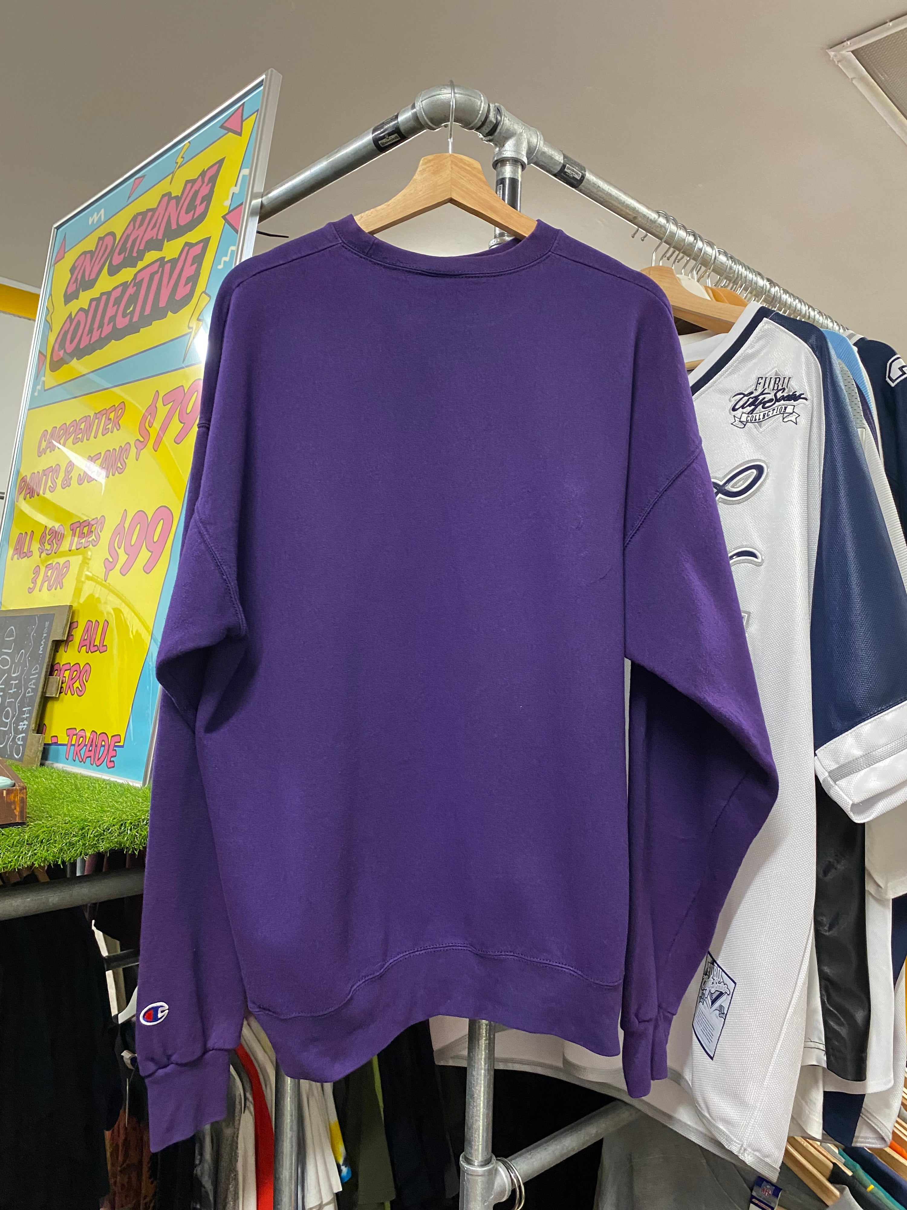[XL] Washington Patched Spellout Purple Jumper