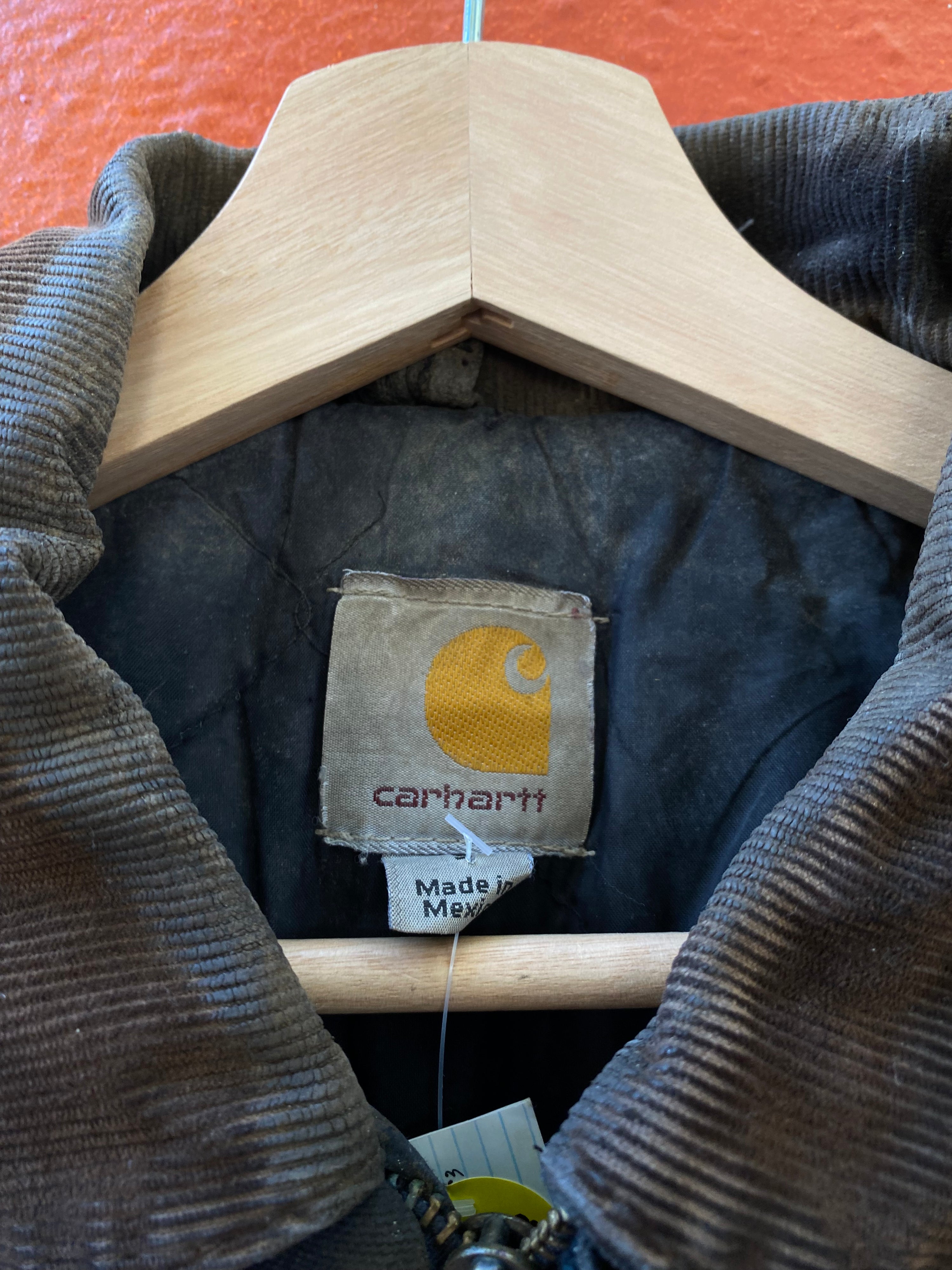 [S] Carhartt Black C003 Chore Jacket Thrashed