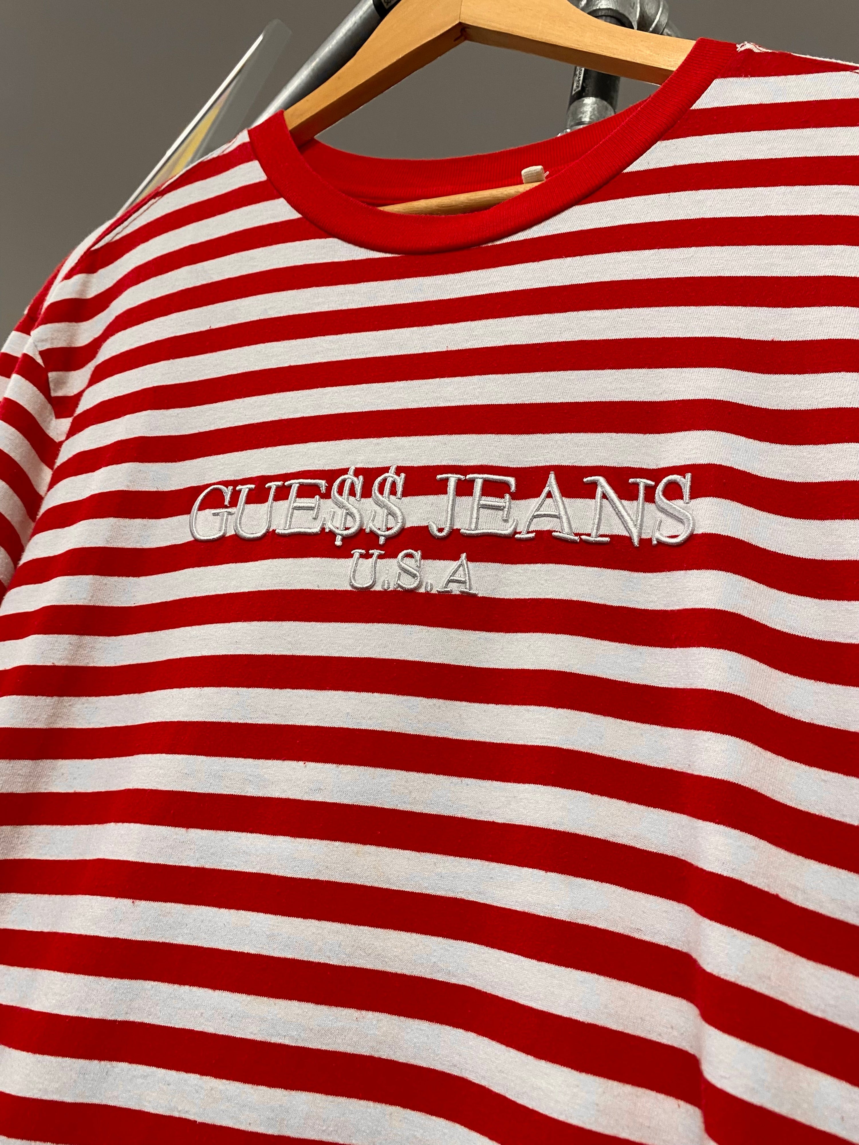 L - Guess x A$AP Rocky Red/White Stripe Tee
