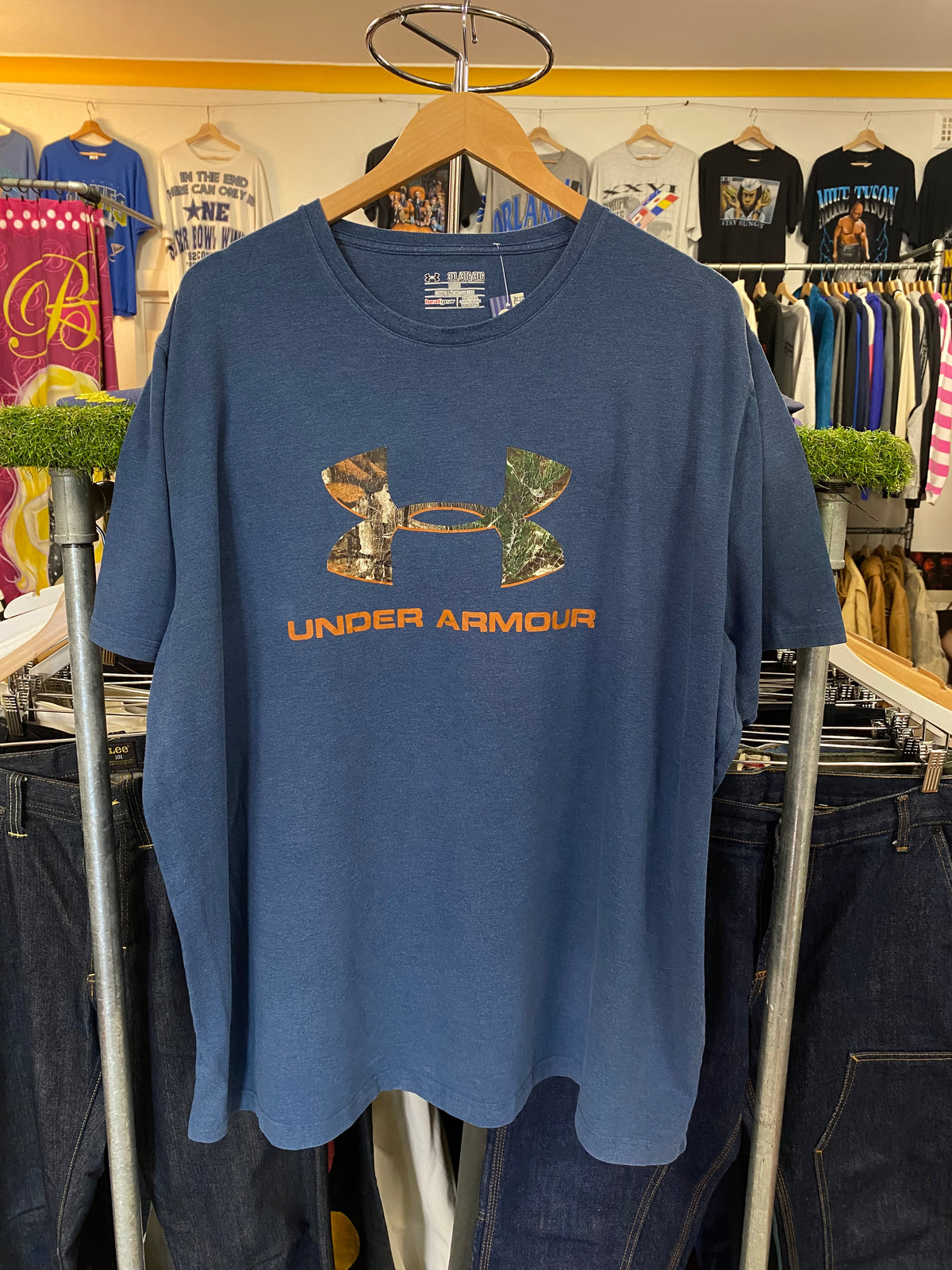 3XL - Under Armour Blue Tee Realtree Logo