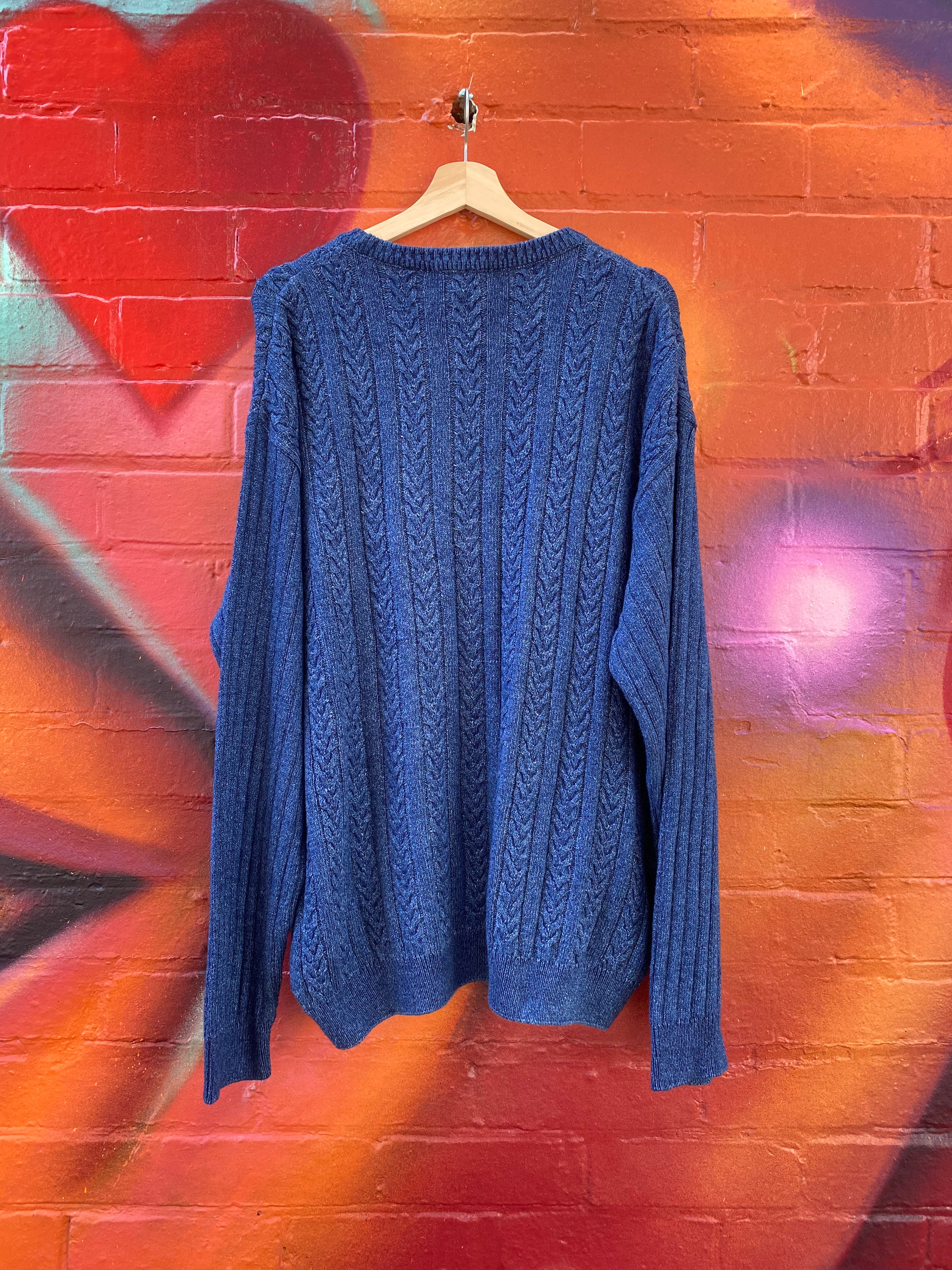 [L] Tosani Denim Indigo Cotton Knit Sweater