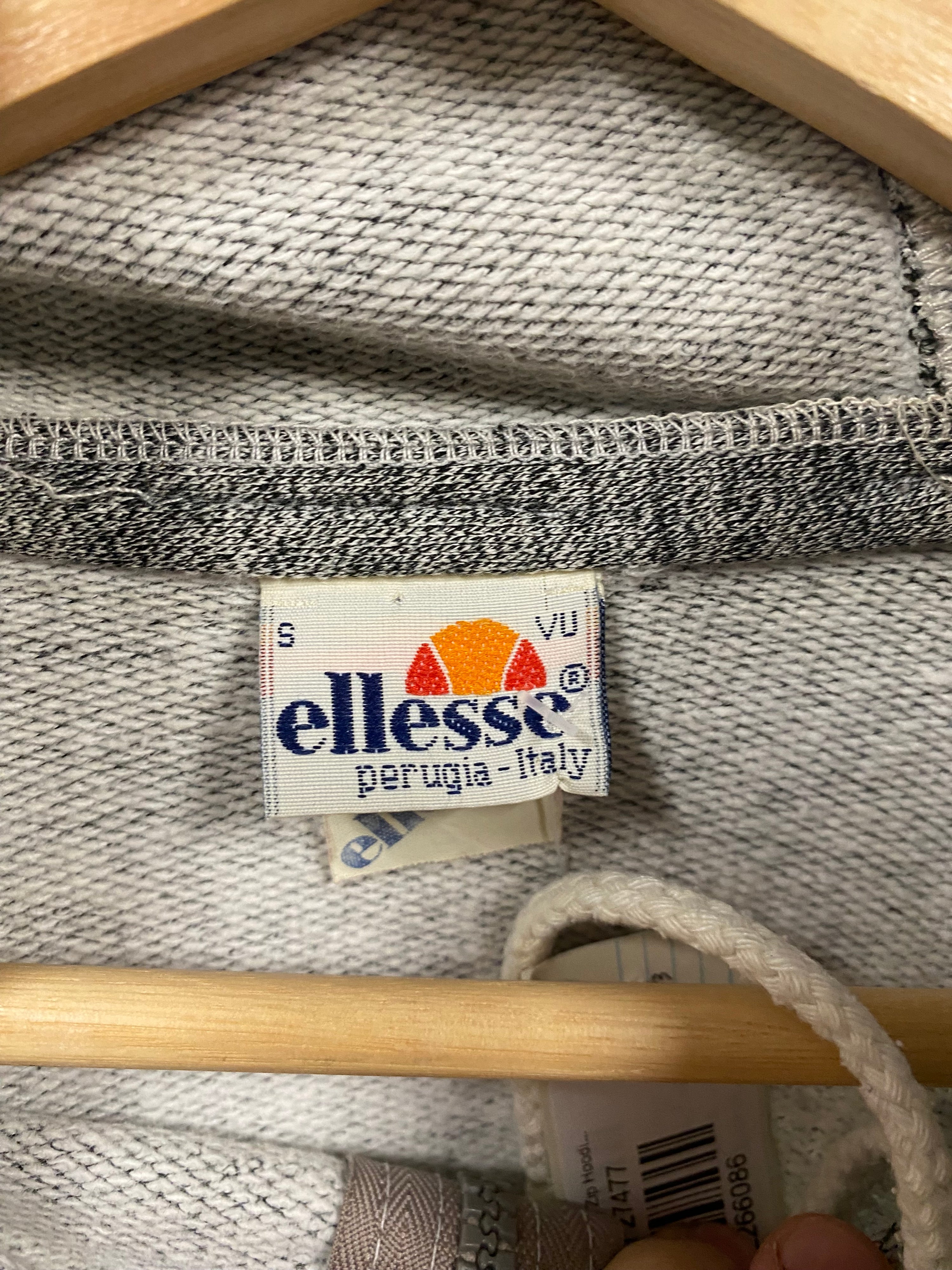 [S] Ellesse Heather Grey Zip Hoodie Red/Blue/Green Accent