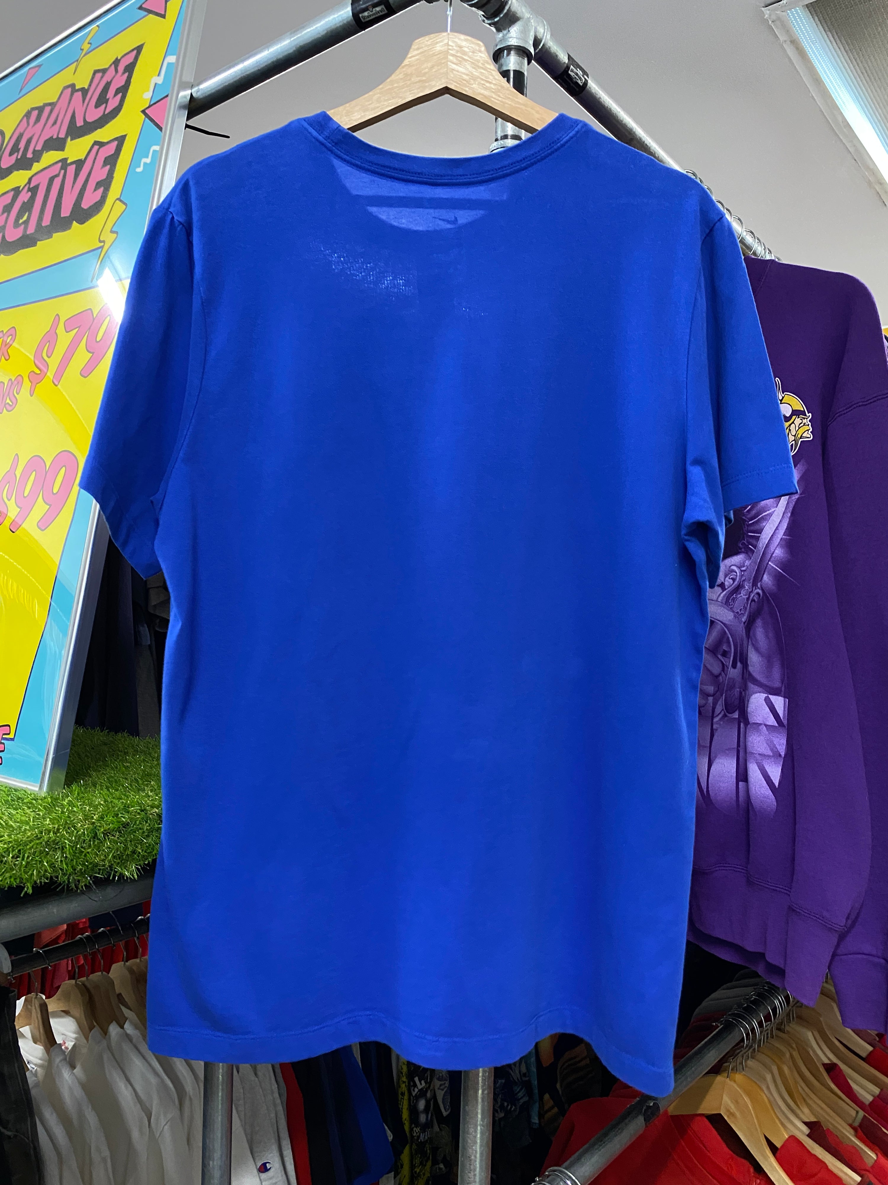 L - Nike Just Do It Blue Dri Fit Tee