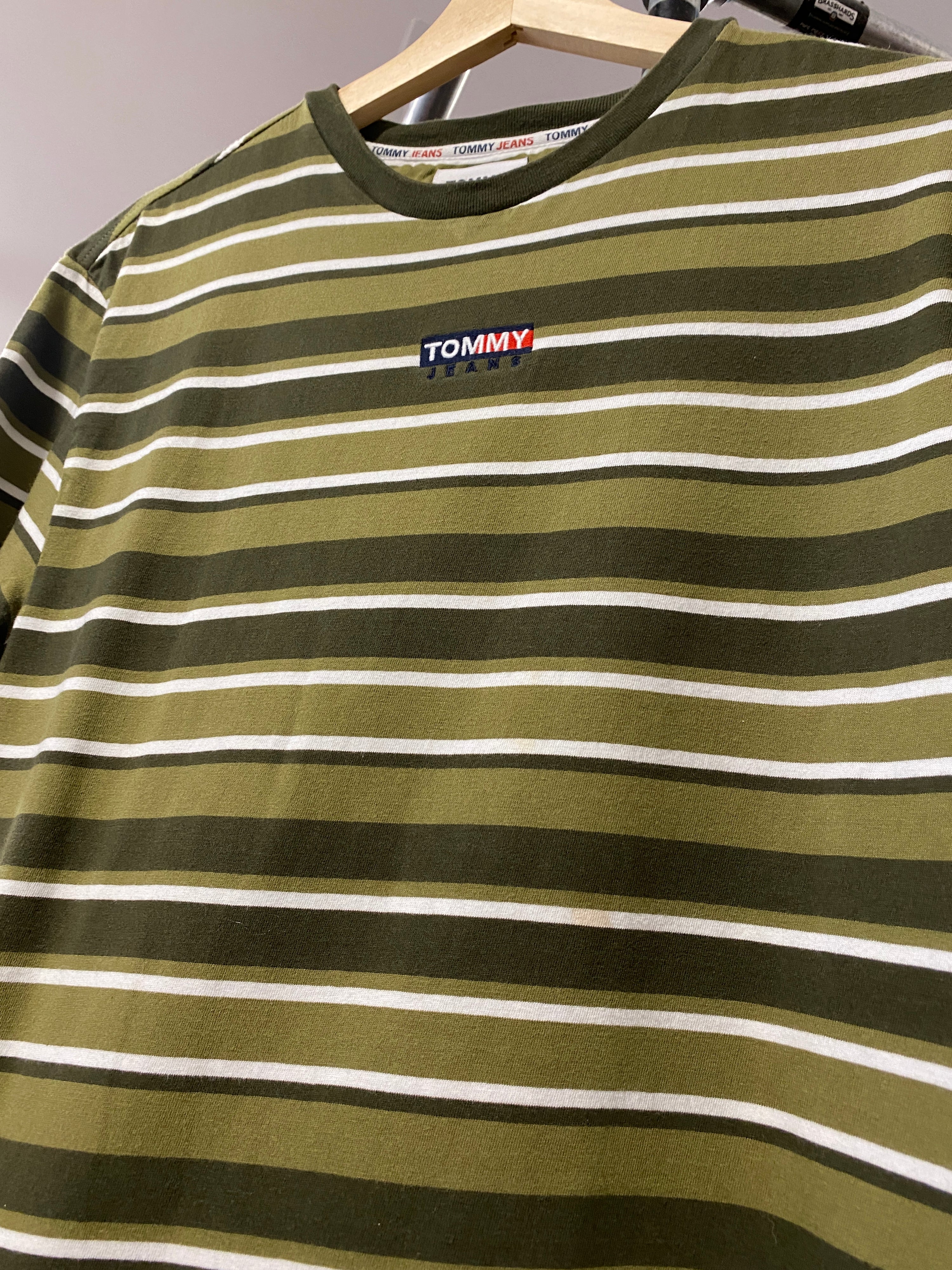 XS - Tommy Jeans Green Striped Tee