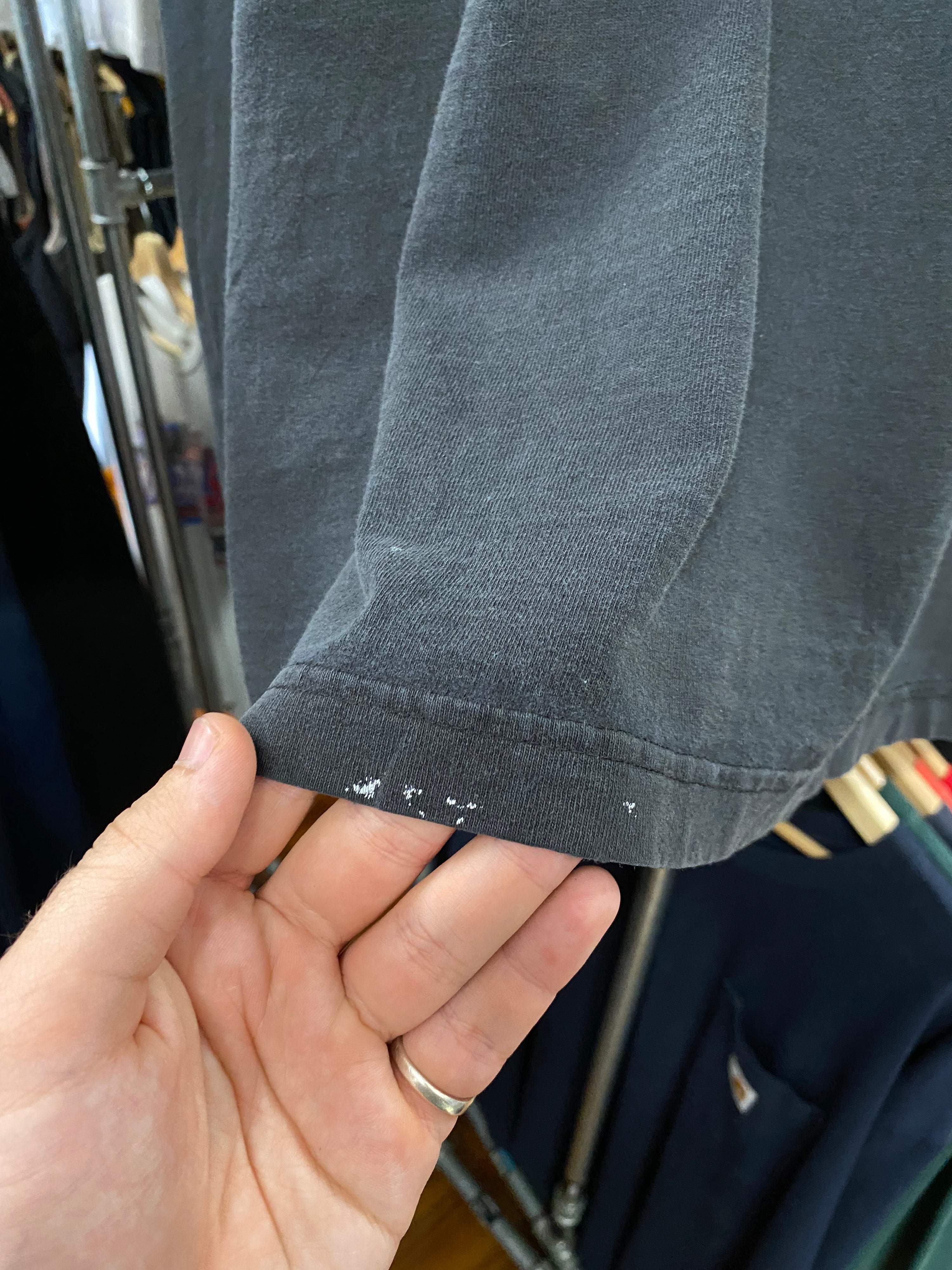 4XL - Faded Black w/ Light Bleaching Carhartt Pocket Tee