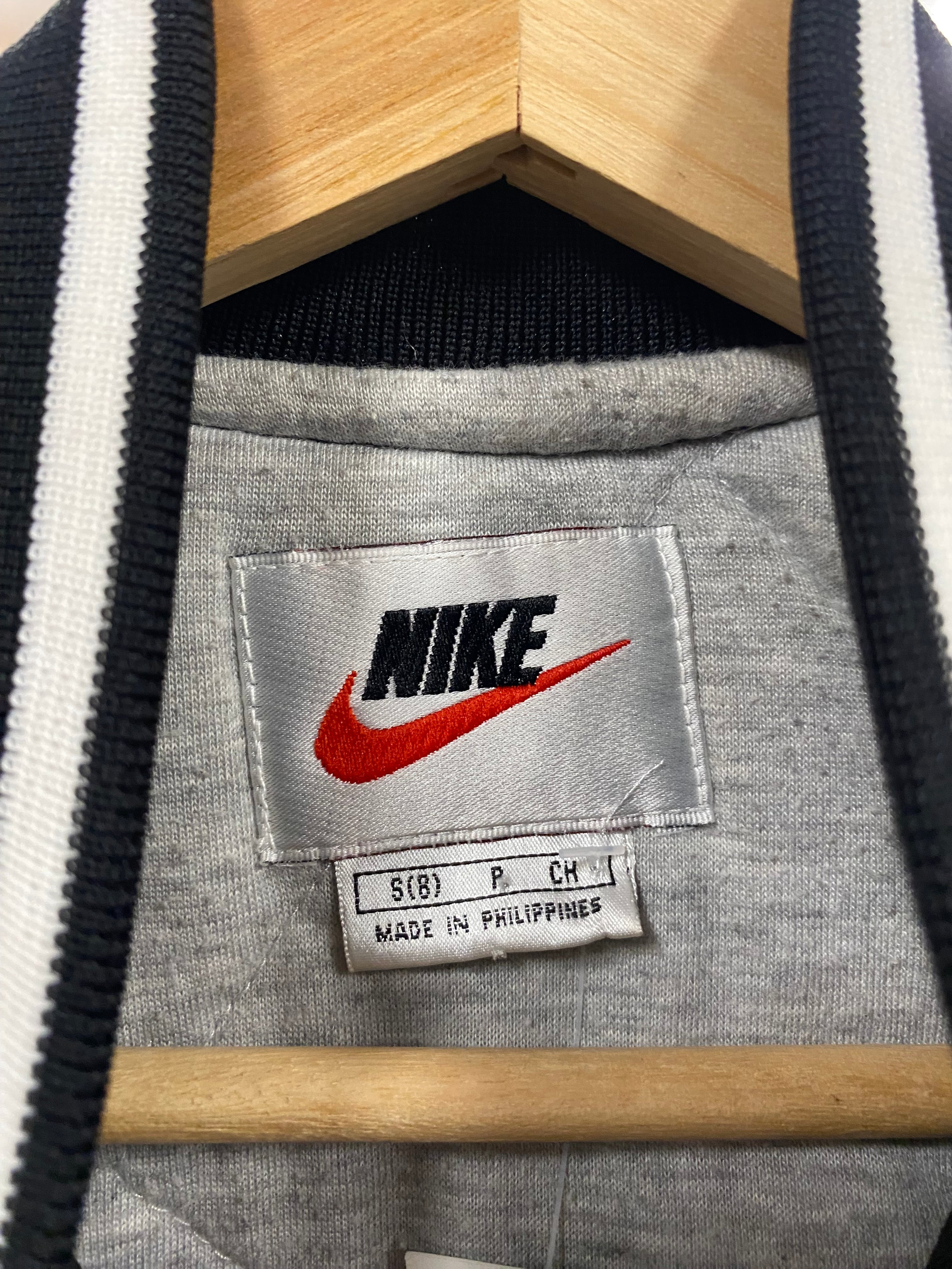 [S] Embroidered Nike Vintage Black Bomber Jacket