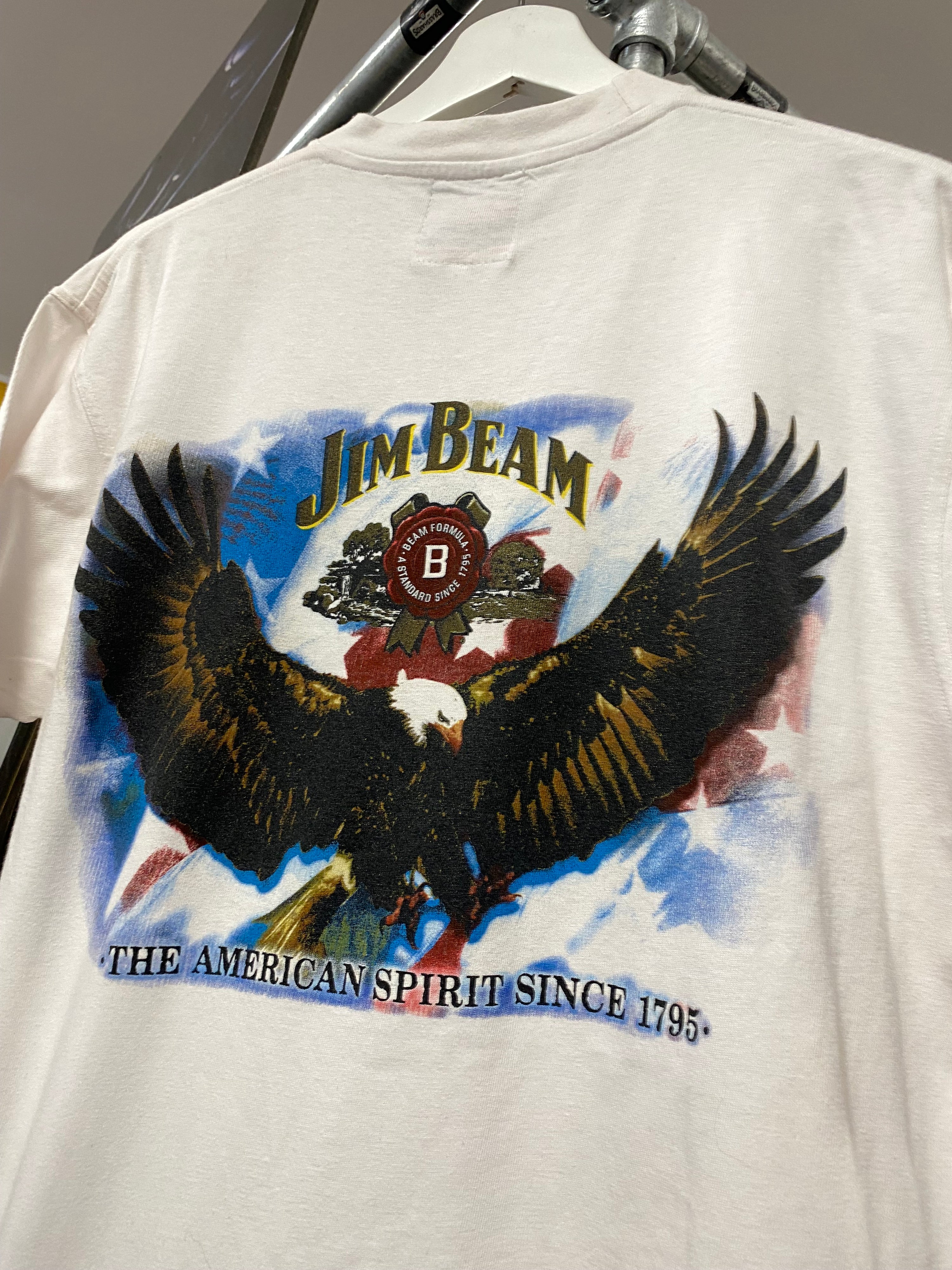 [L] Vintage Jim Beam Eagle DS White Tee