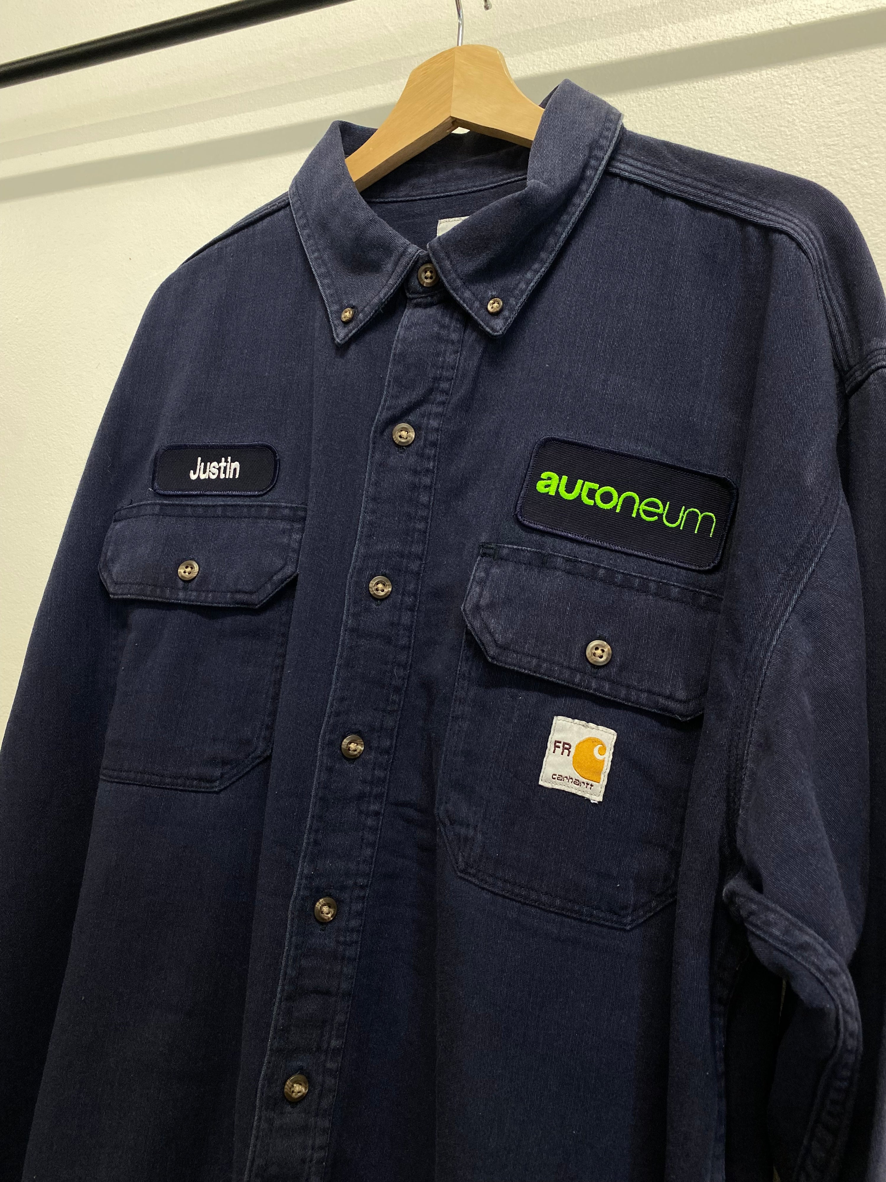 XL - Carhartt FR Navy LS Button-up 'Justin'