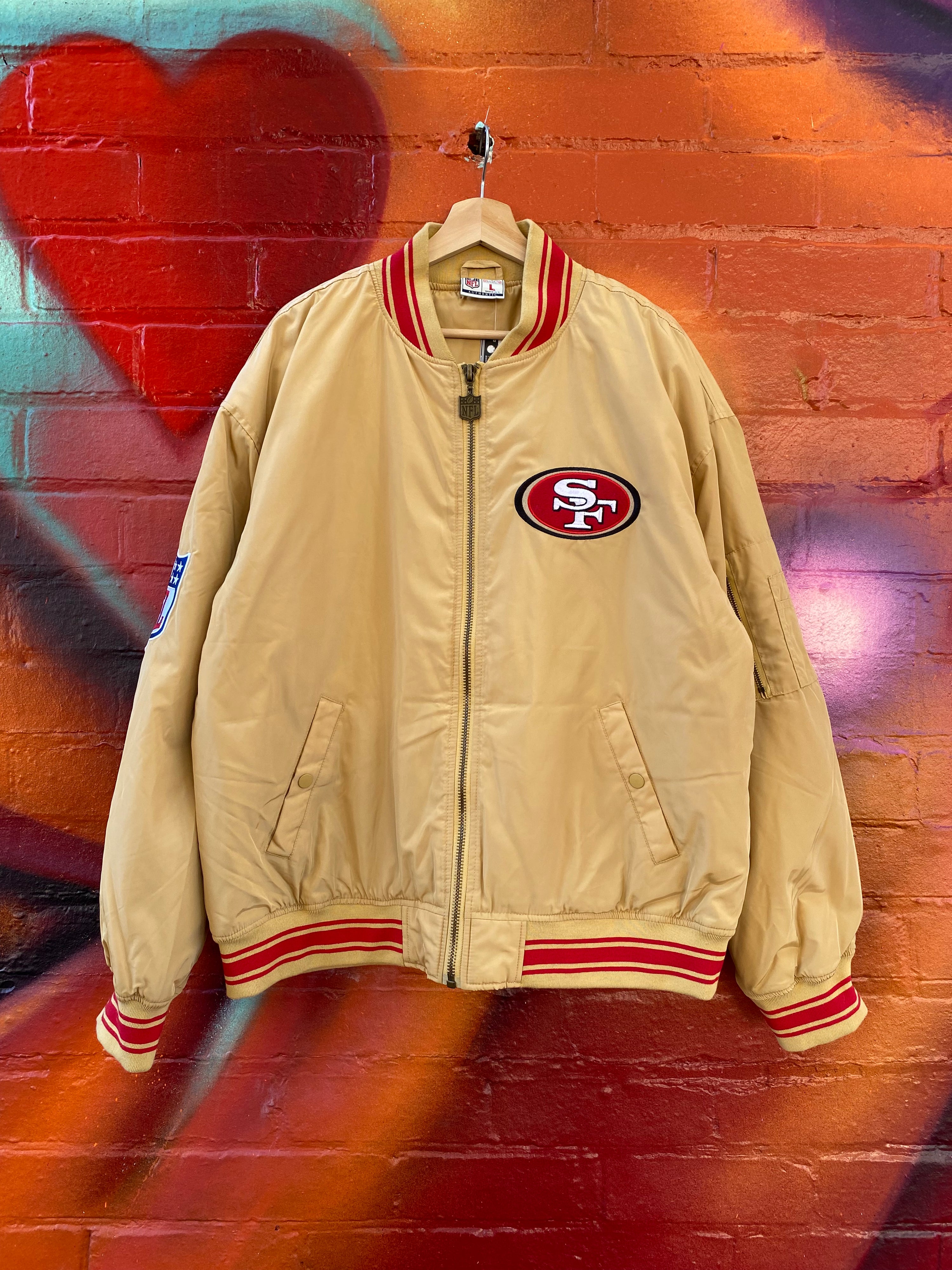 L - San Francisco 49ers Gold Puffer Jacket