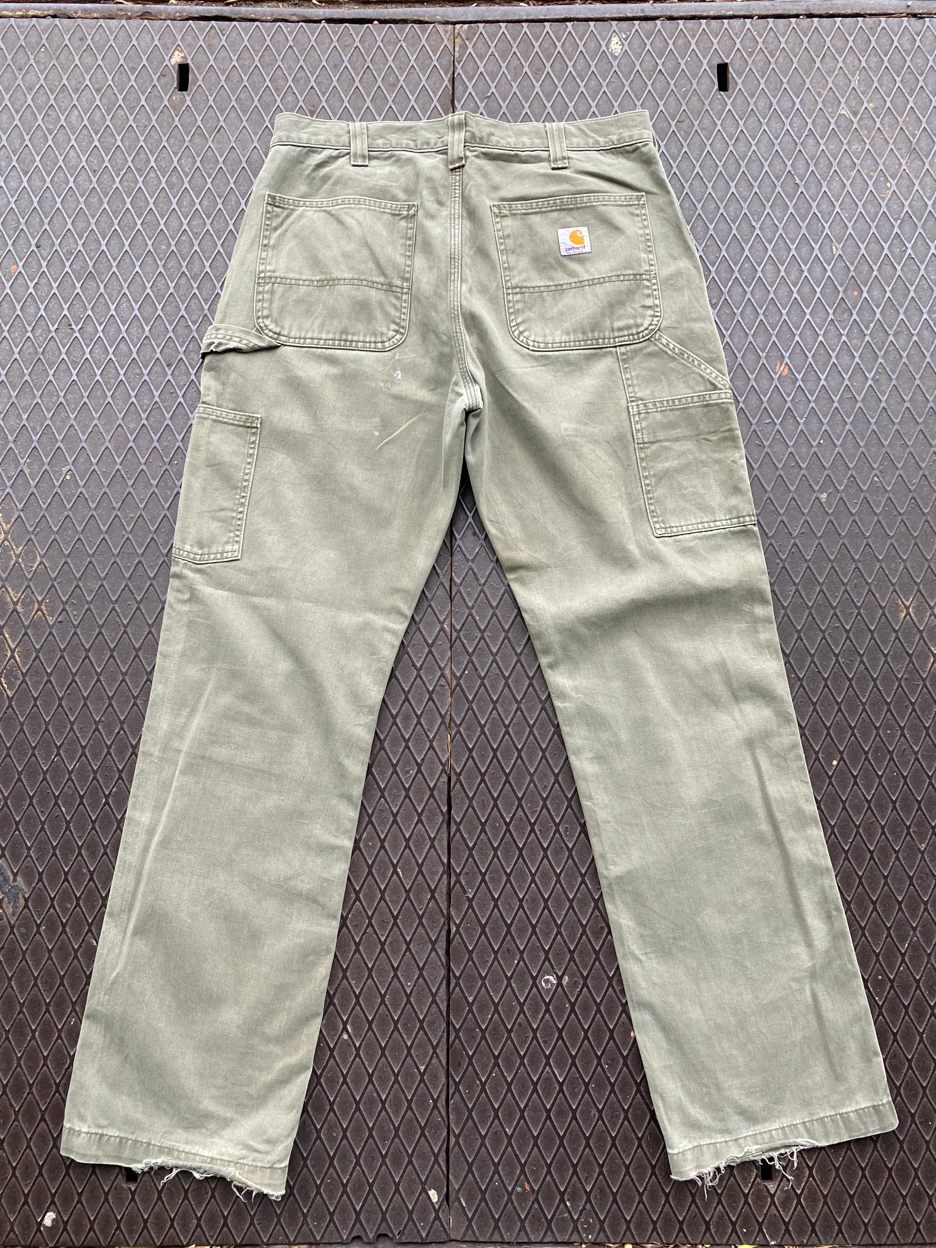 33 - Carhartt Green Carpenter Pants Patched P103