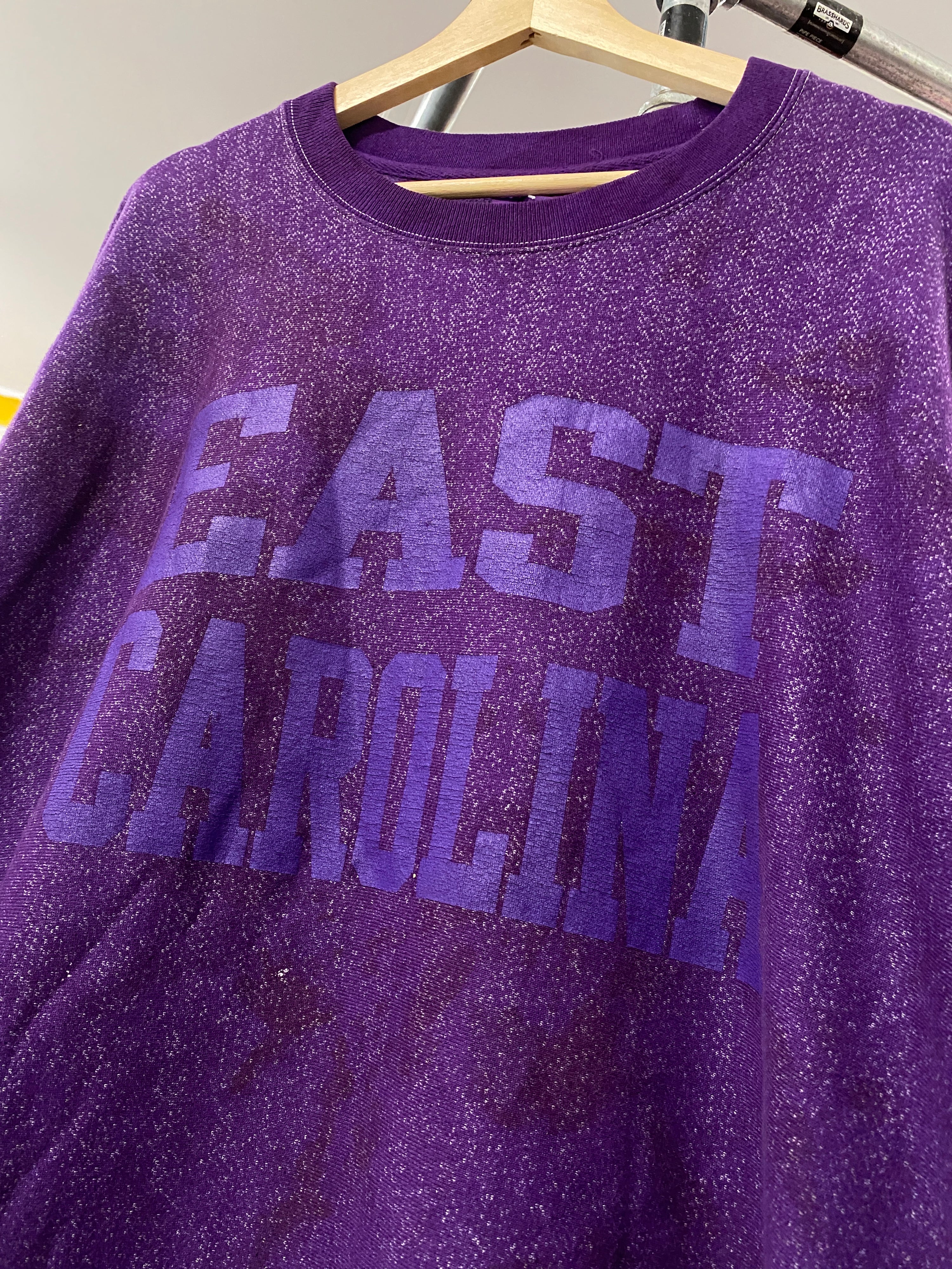 2XL - East Carolina x Champion Dyed Purple Reverse Weave Sweat