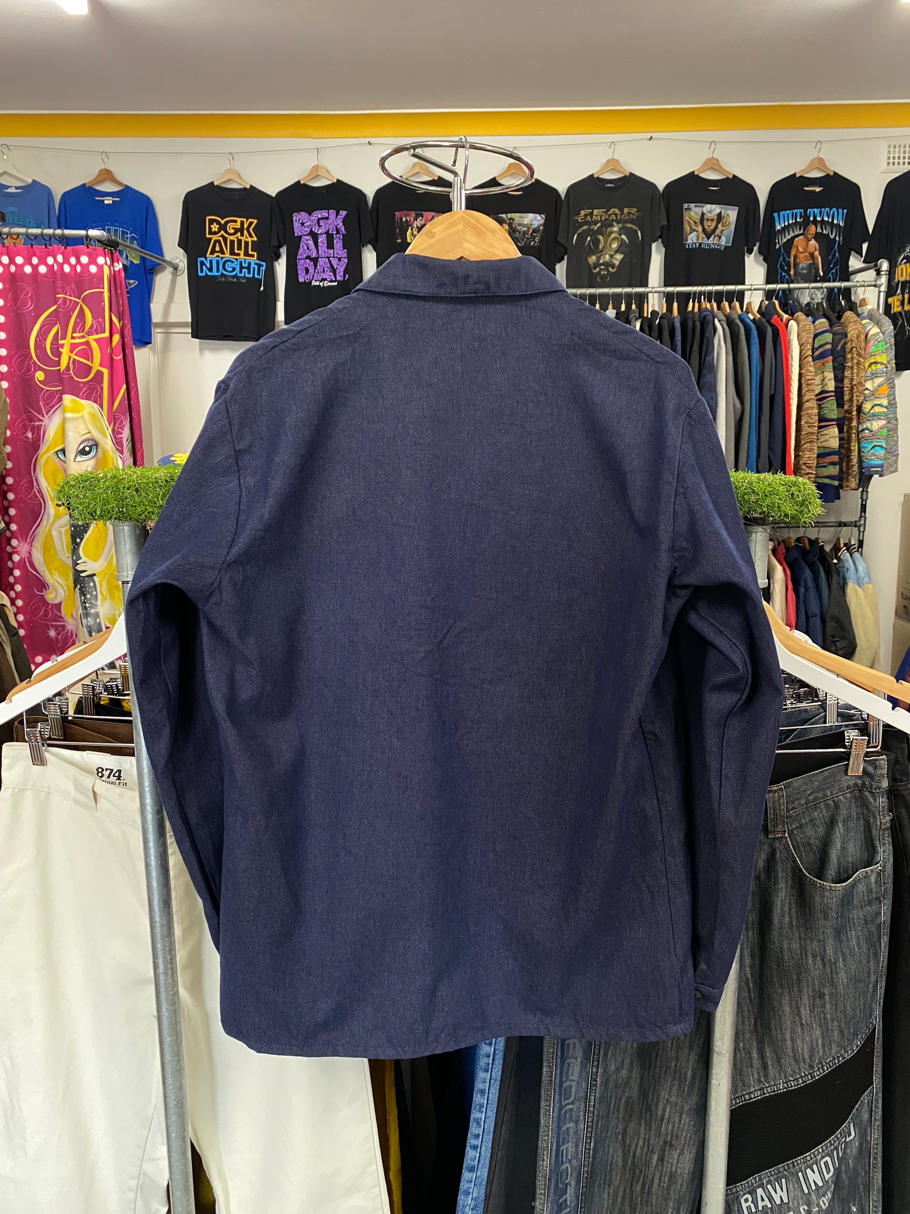 [M] Dark Blue Chore Button Up Long Sleeve