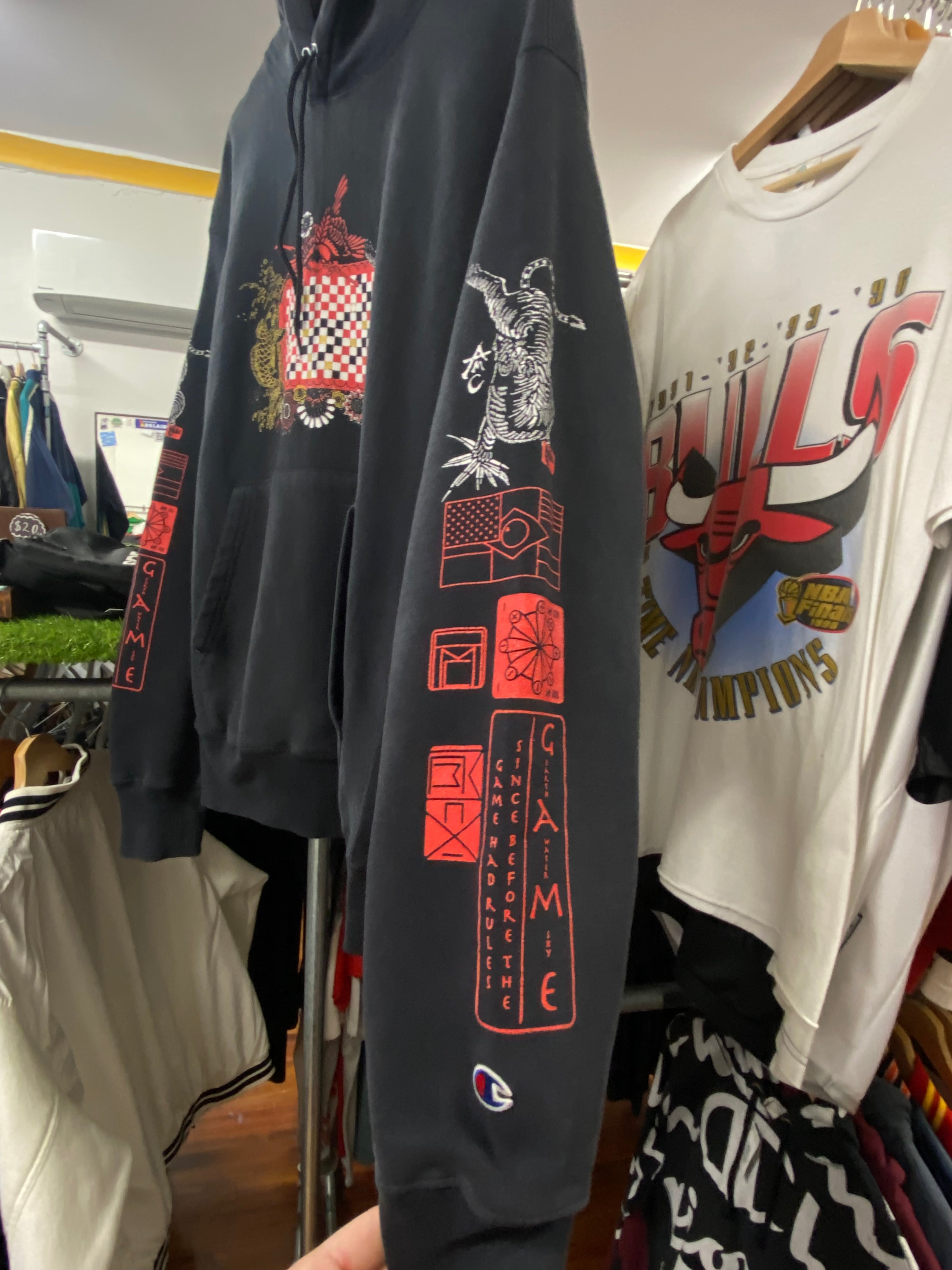 [S/M] Champion Reverse Weave G.A.M.E Black Hoodie