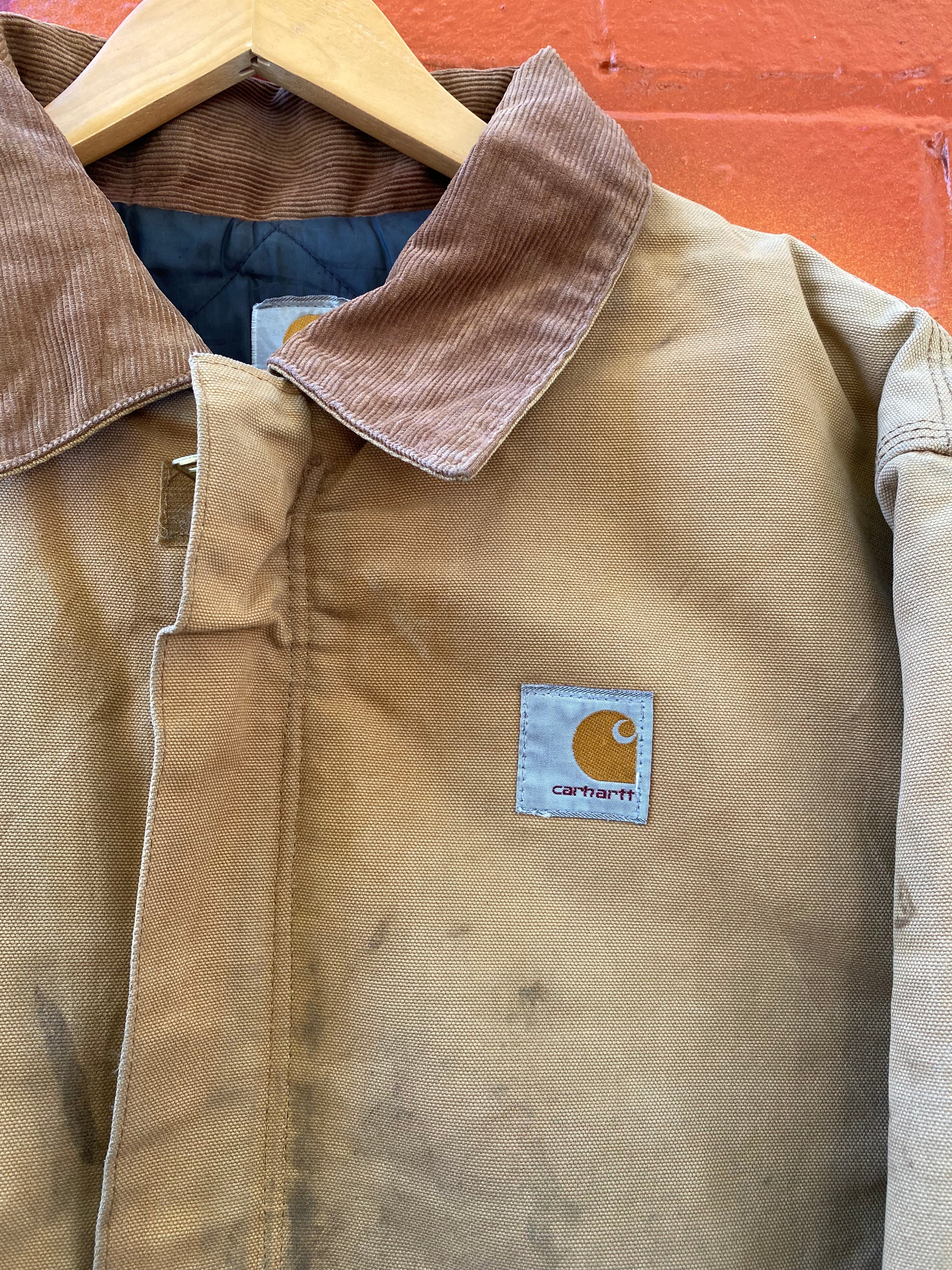 [XL] Carhartt Thrashed Tan Chore Jacket Blanket Lined