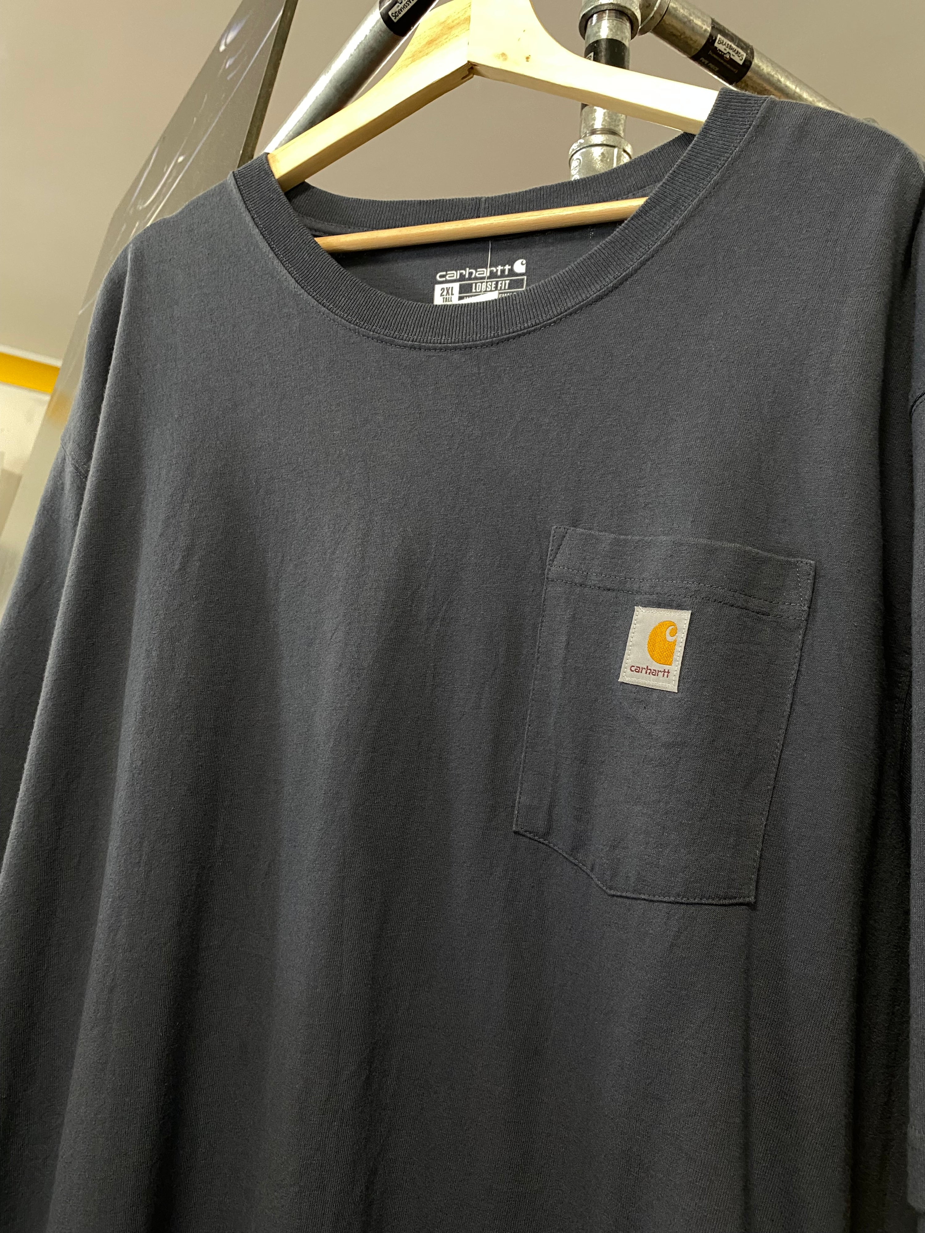 2XLT - Steel Blue Carhartt Pocket Tee