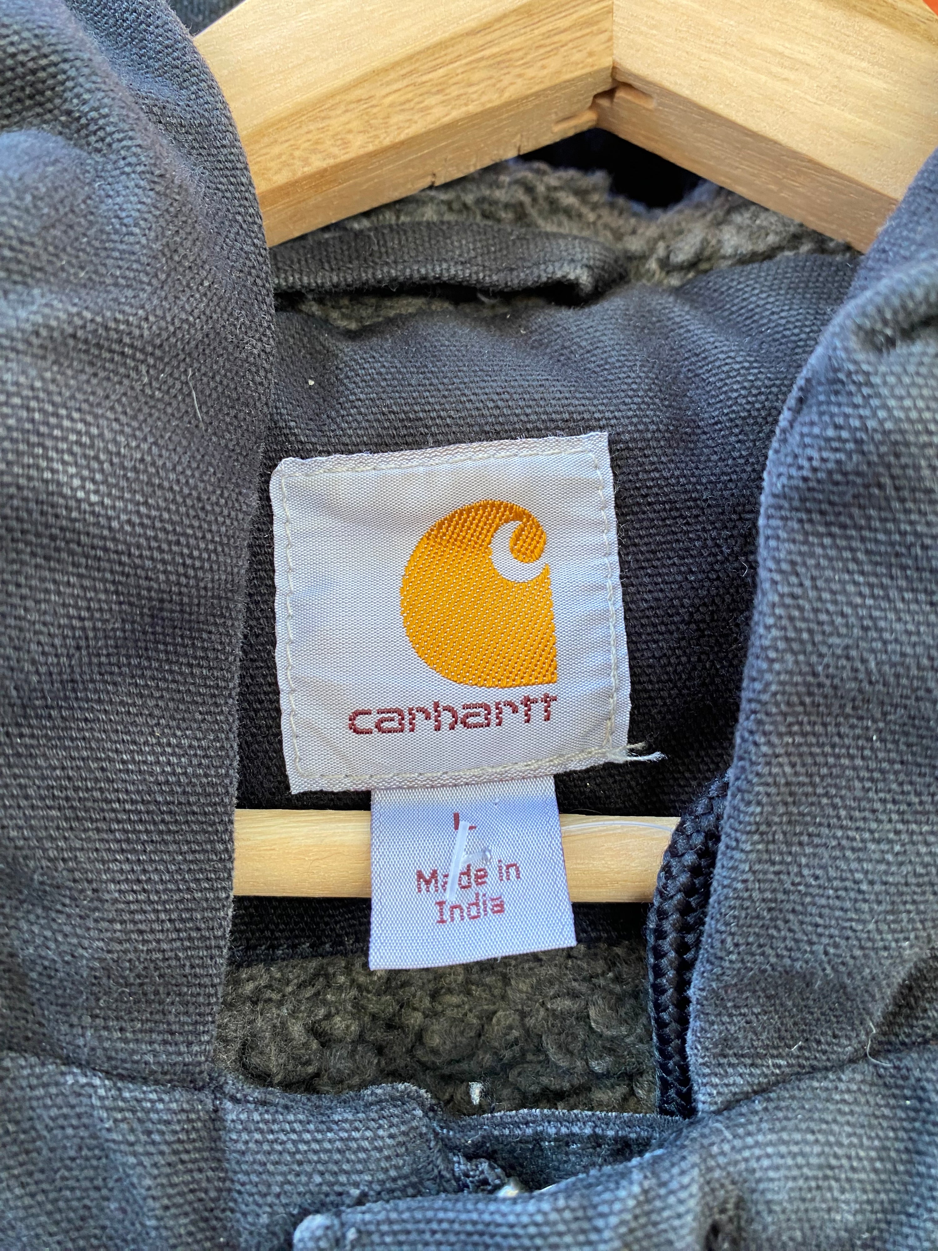 [L] Carhartt Black Hooded Chore Jacket 103826