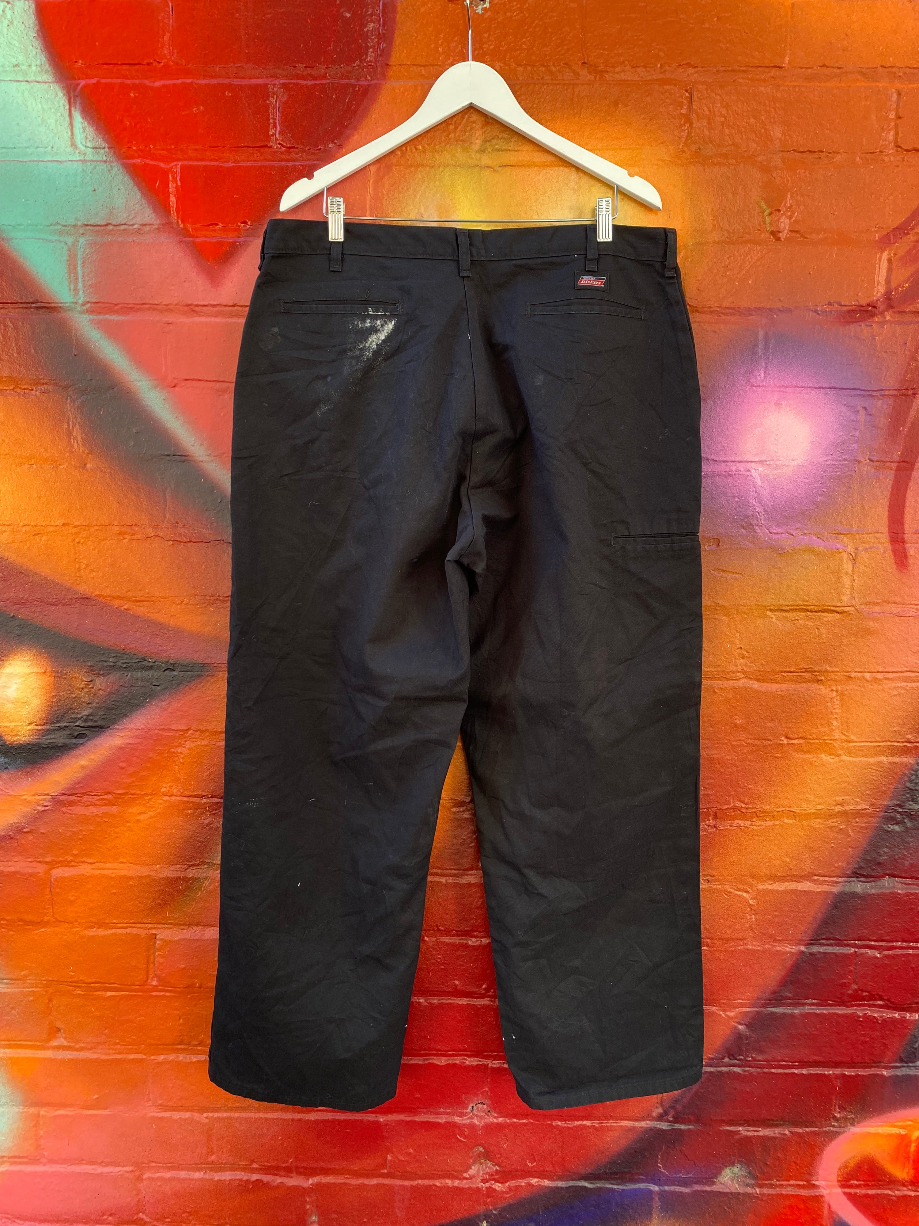 [38] Dickies Black Double Knee Work Pants D130