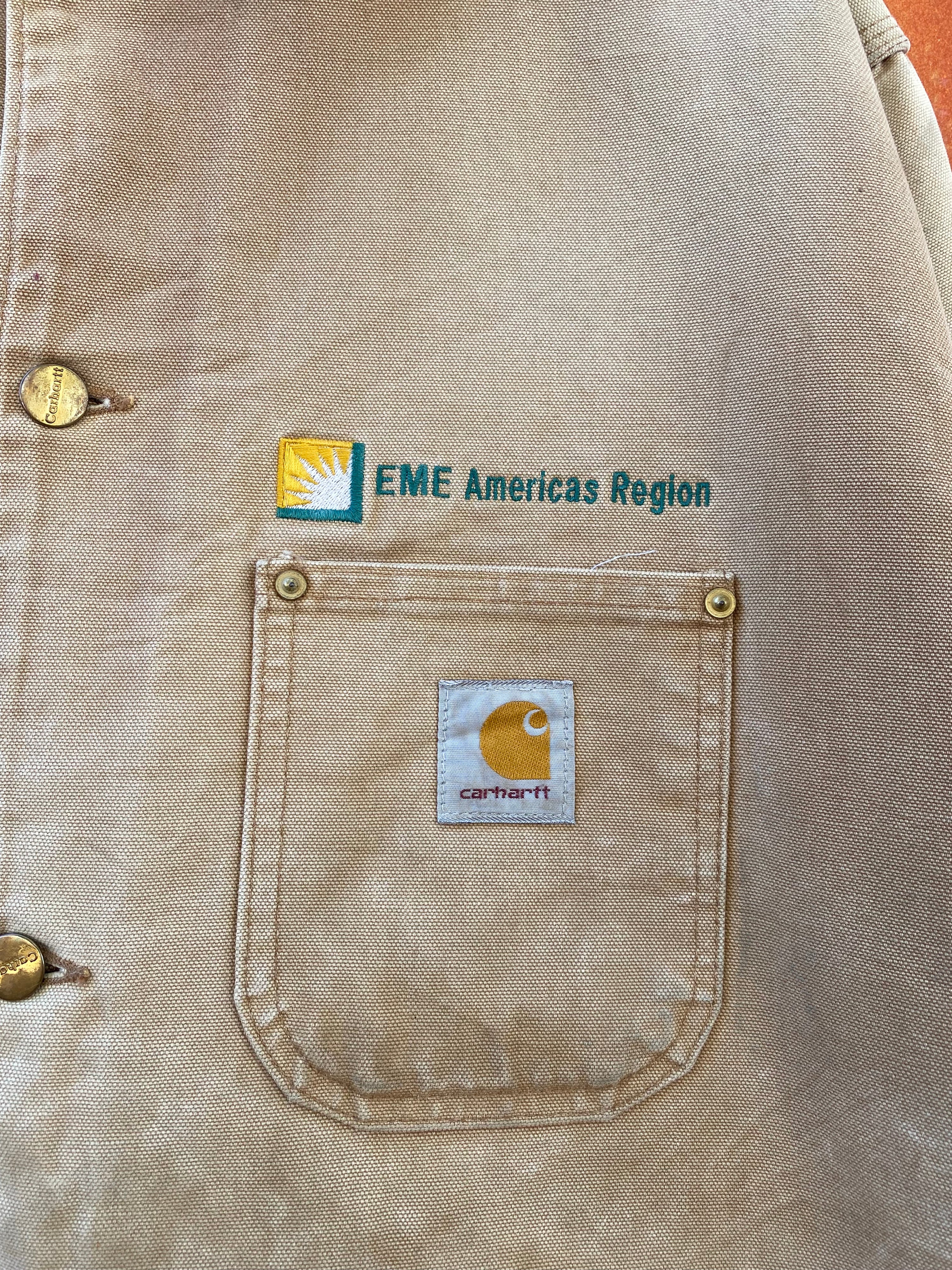 [2XL] Vintage Carhartt EME Americas Tan Chore Jacket