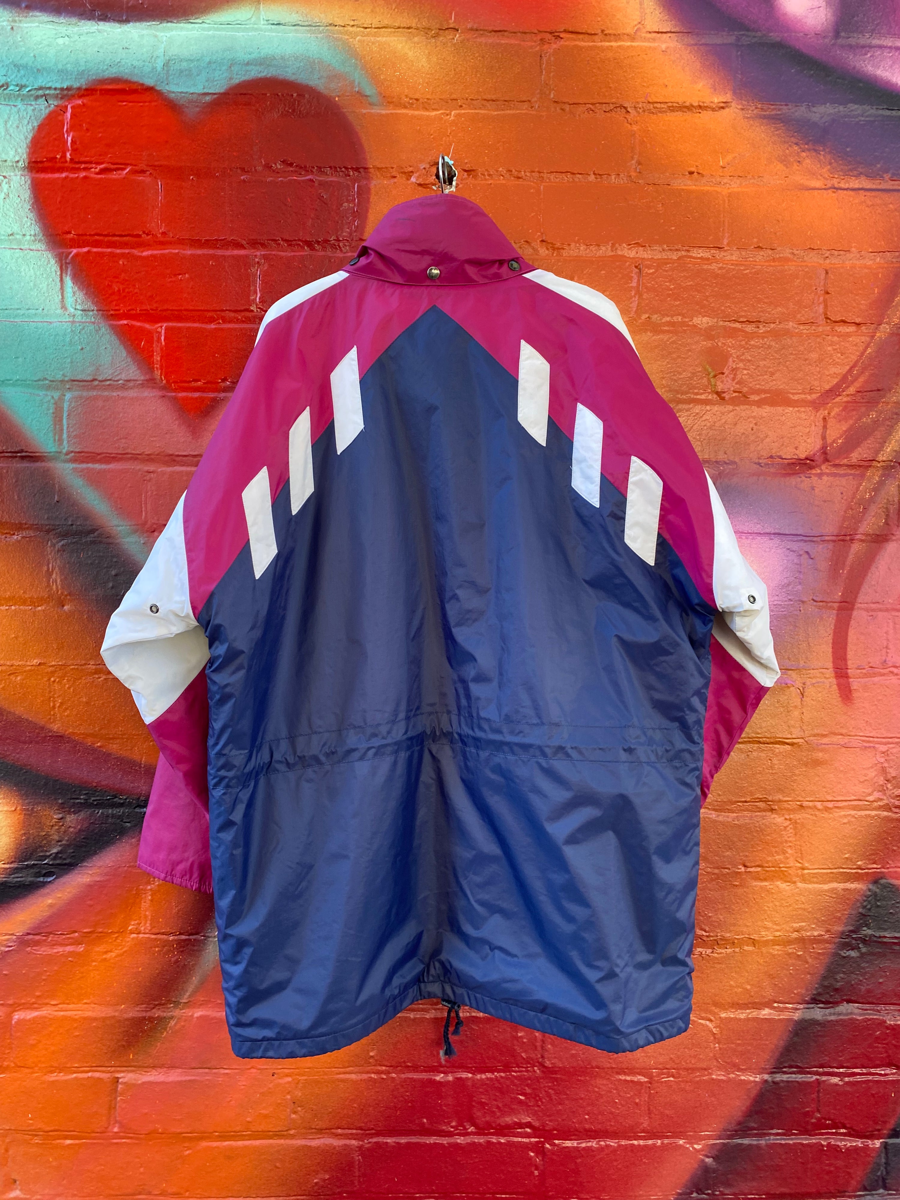 [2XL] Adidas Pink/Navy/White Winter Coat