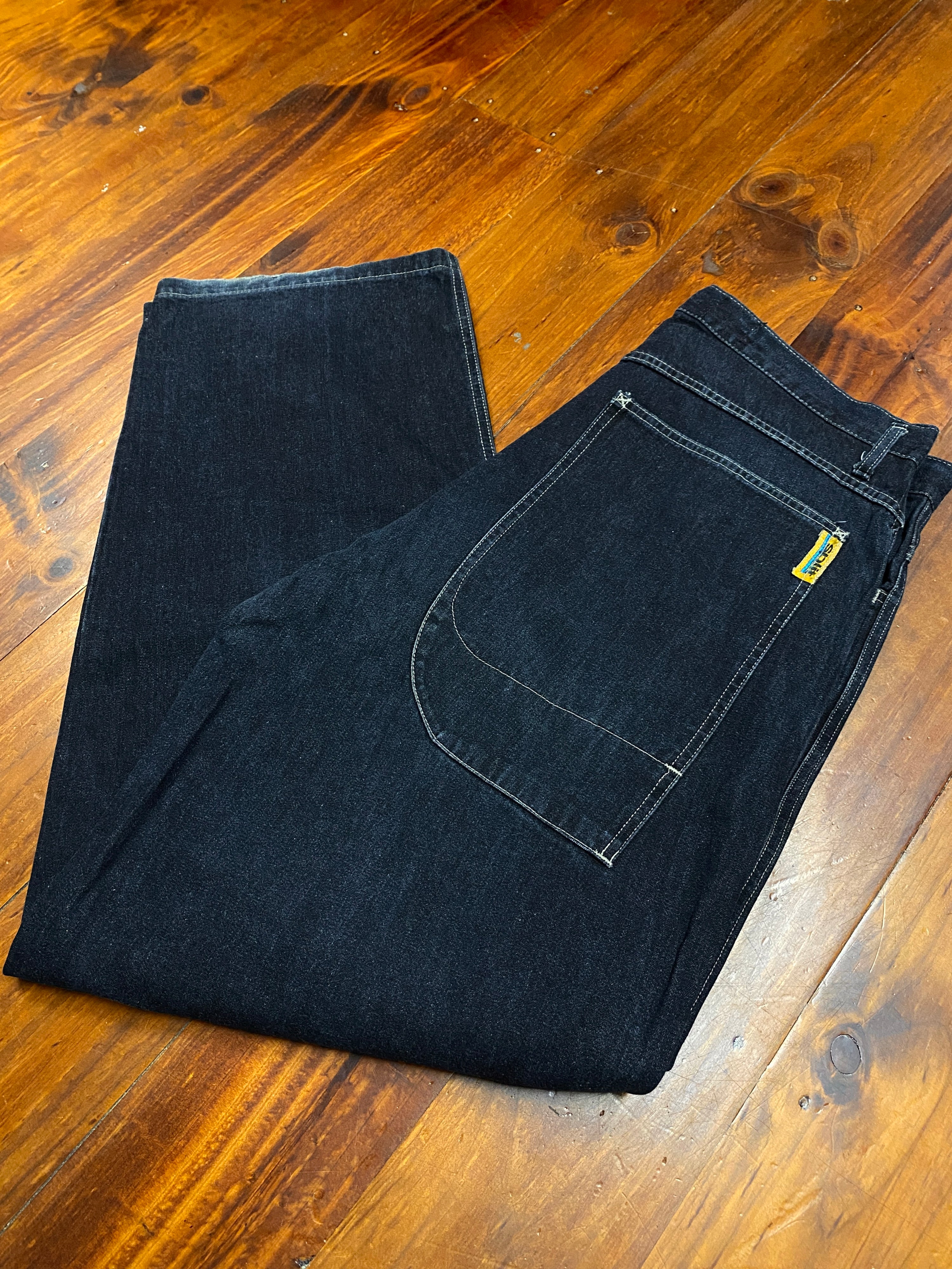 38 - Split Dark Blue Denim Jeans Big Pockets