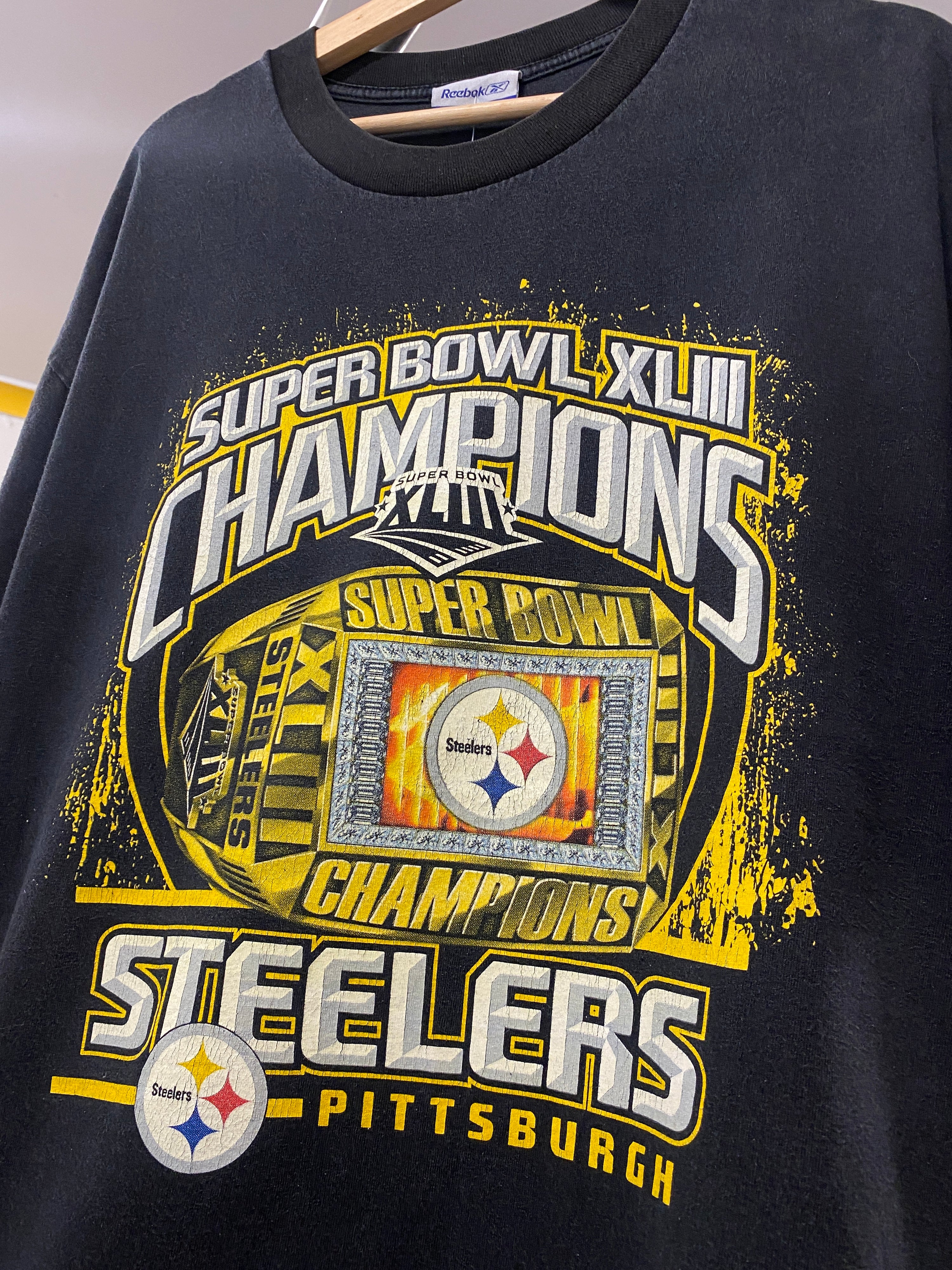 XL - Pittsburgh Steelers XLIII Super Bowl Champions Ring Tee