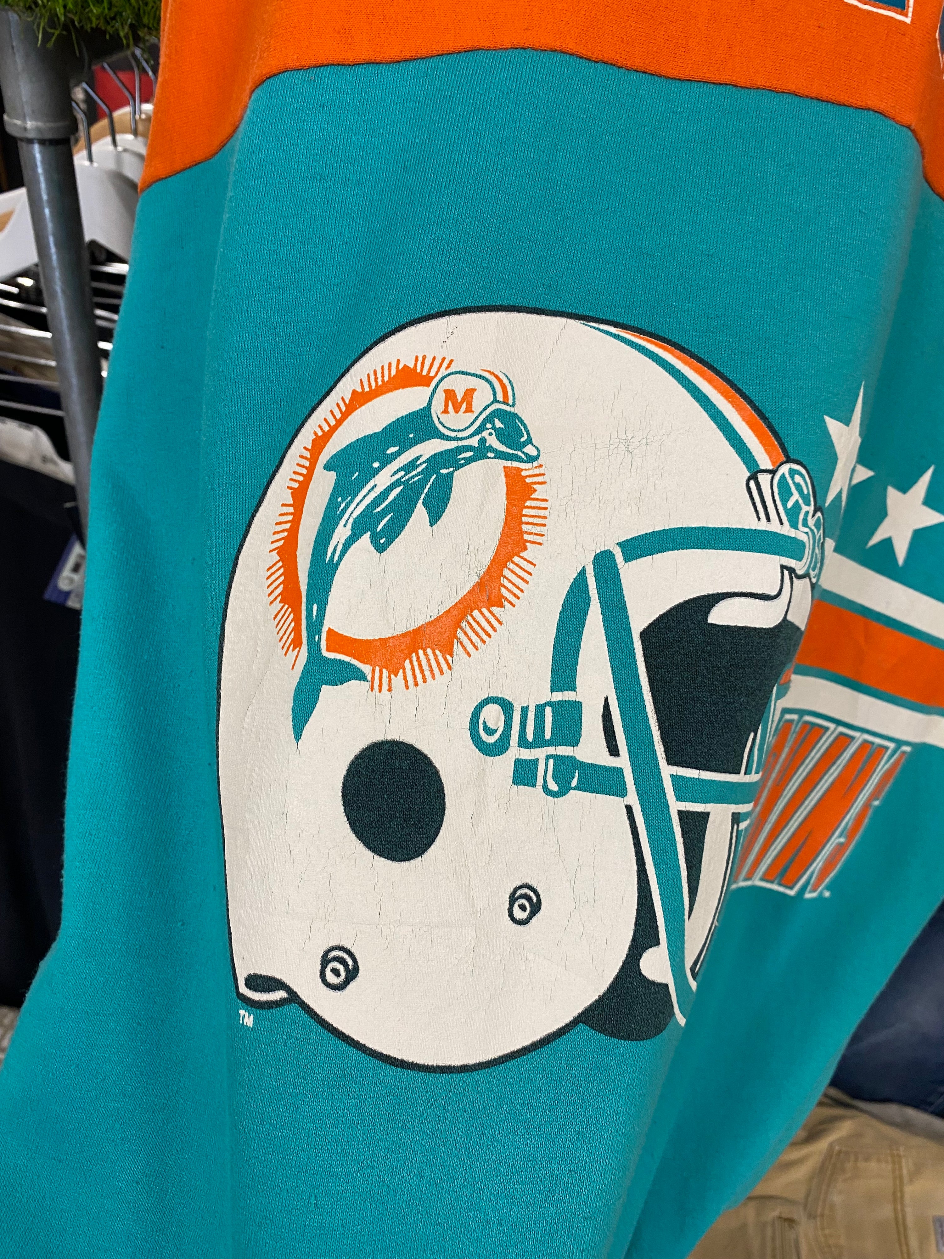 [XL] Vintage Miami Dolphins Split Colour Logo Jumper