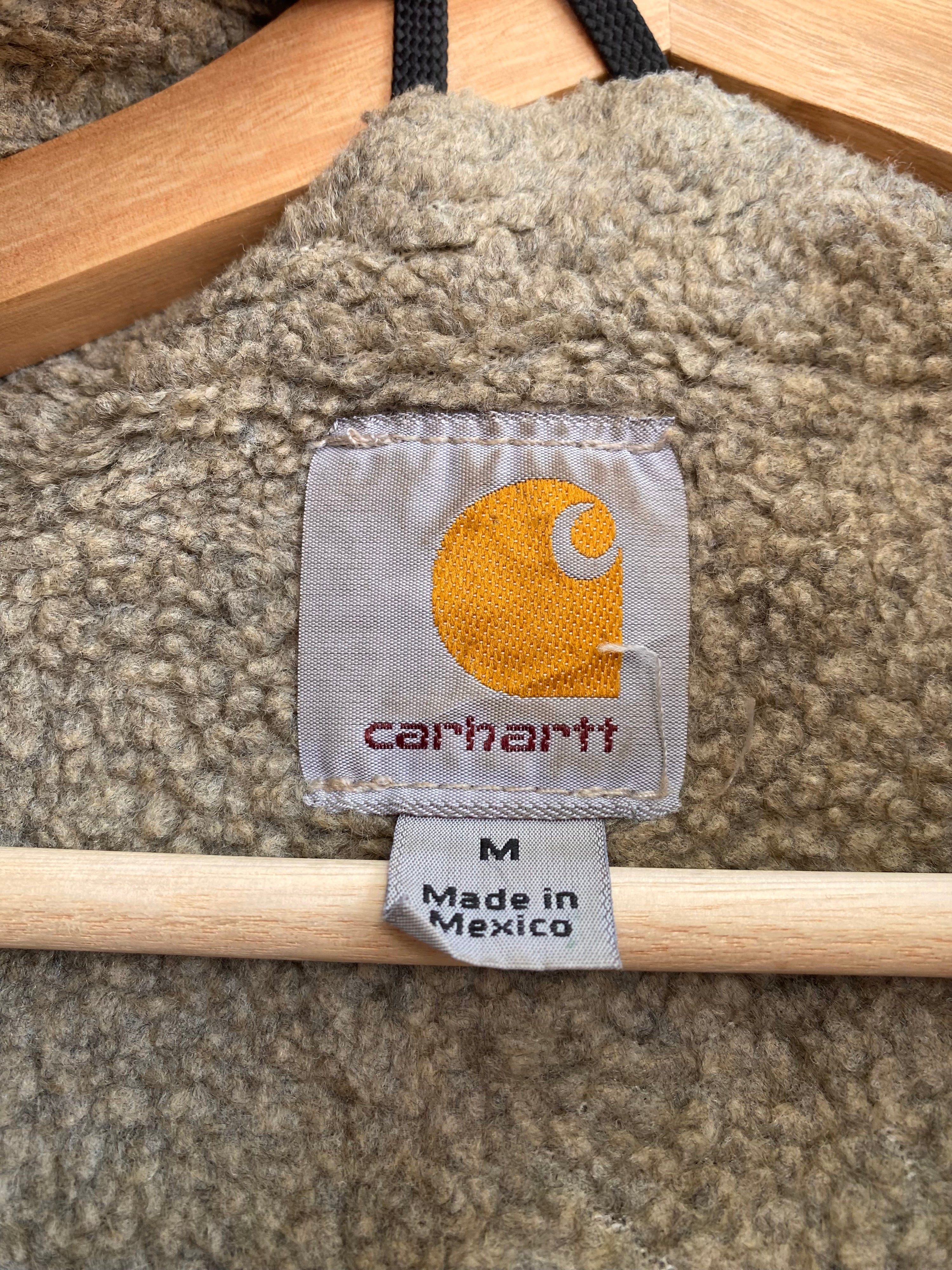 [M] Carhartt Fleece Lined Tan Vest 'Hurst Construction'