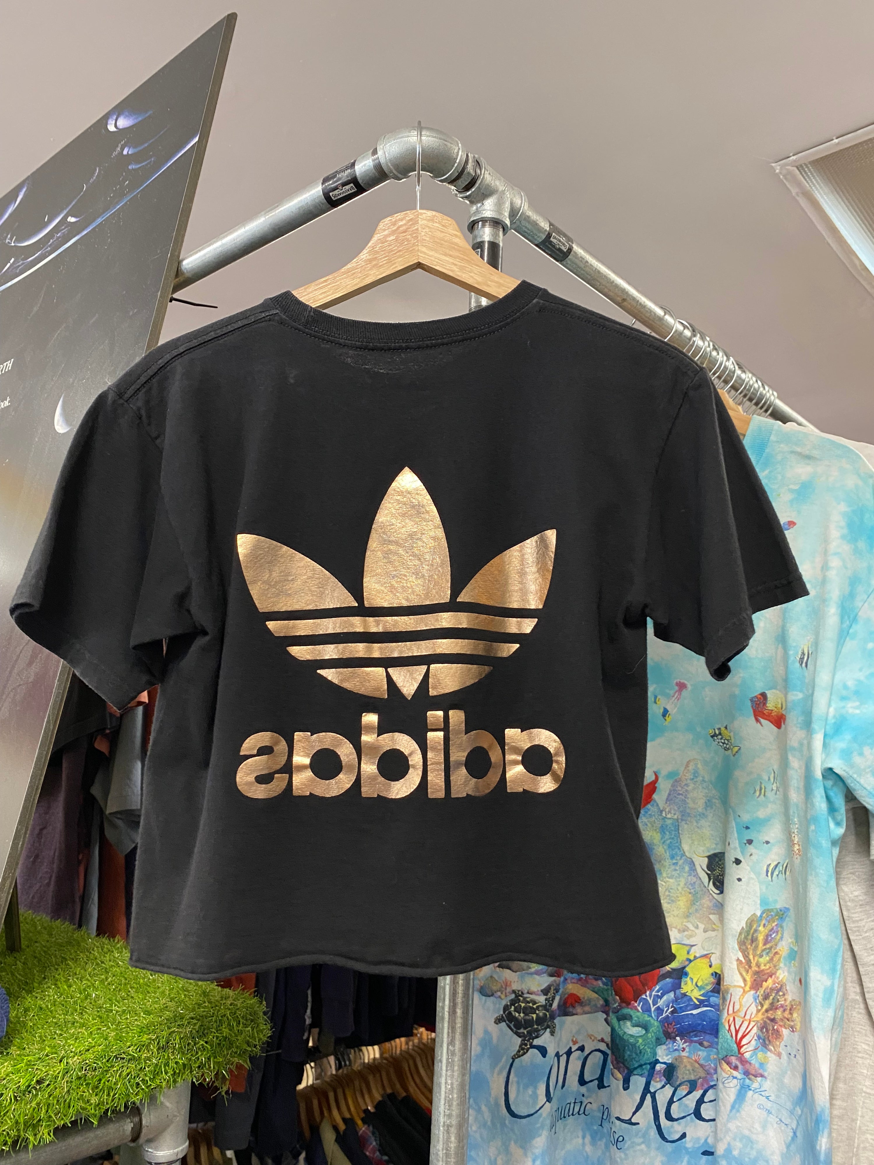 S - Rose Gold Chrome Adidas DS Crop