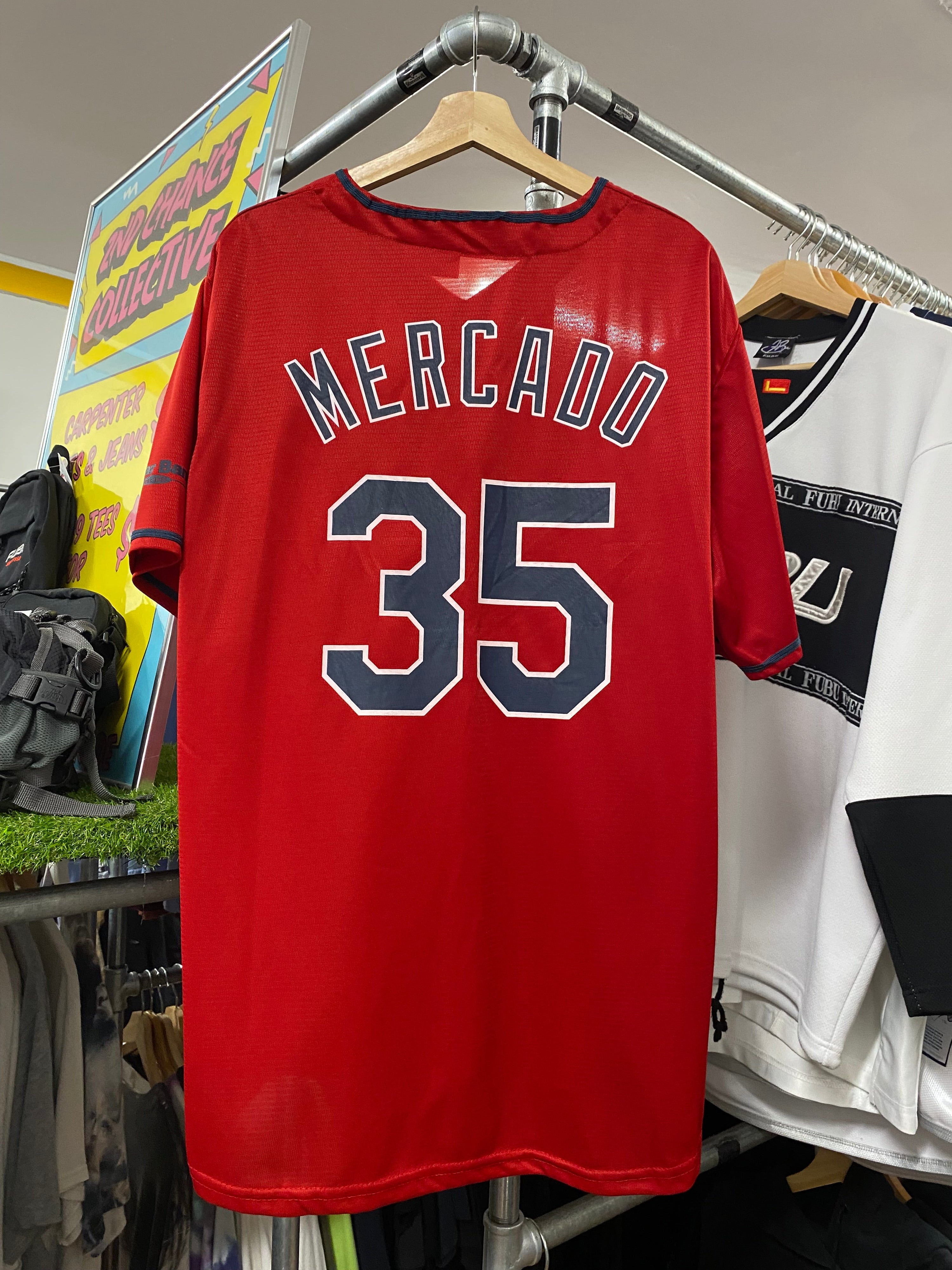 XL - Mercado #35 Indians Red Baseball Jersey