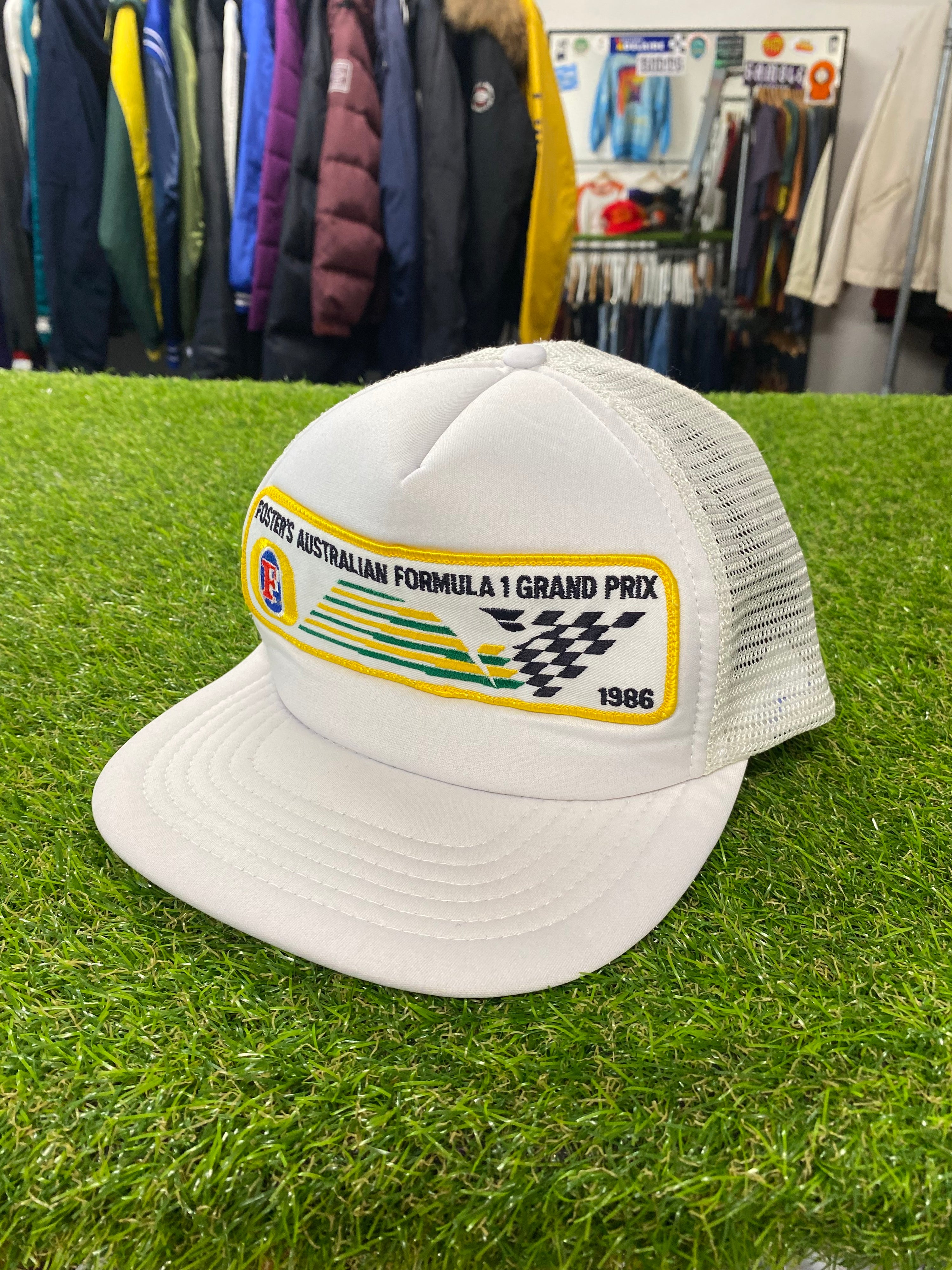 1986 Australian Formula 1 Grand Prix White Trucker Hat