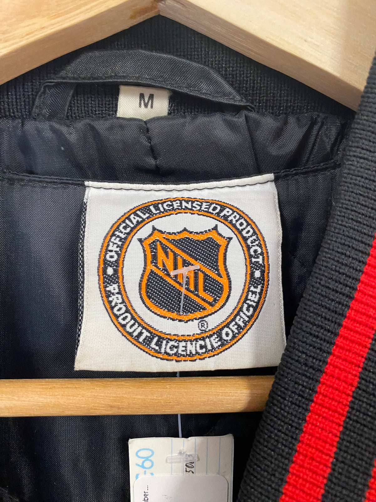 [M] Vintage Chicago Blackhawks Black Bomber Jacket