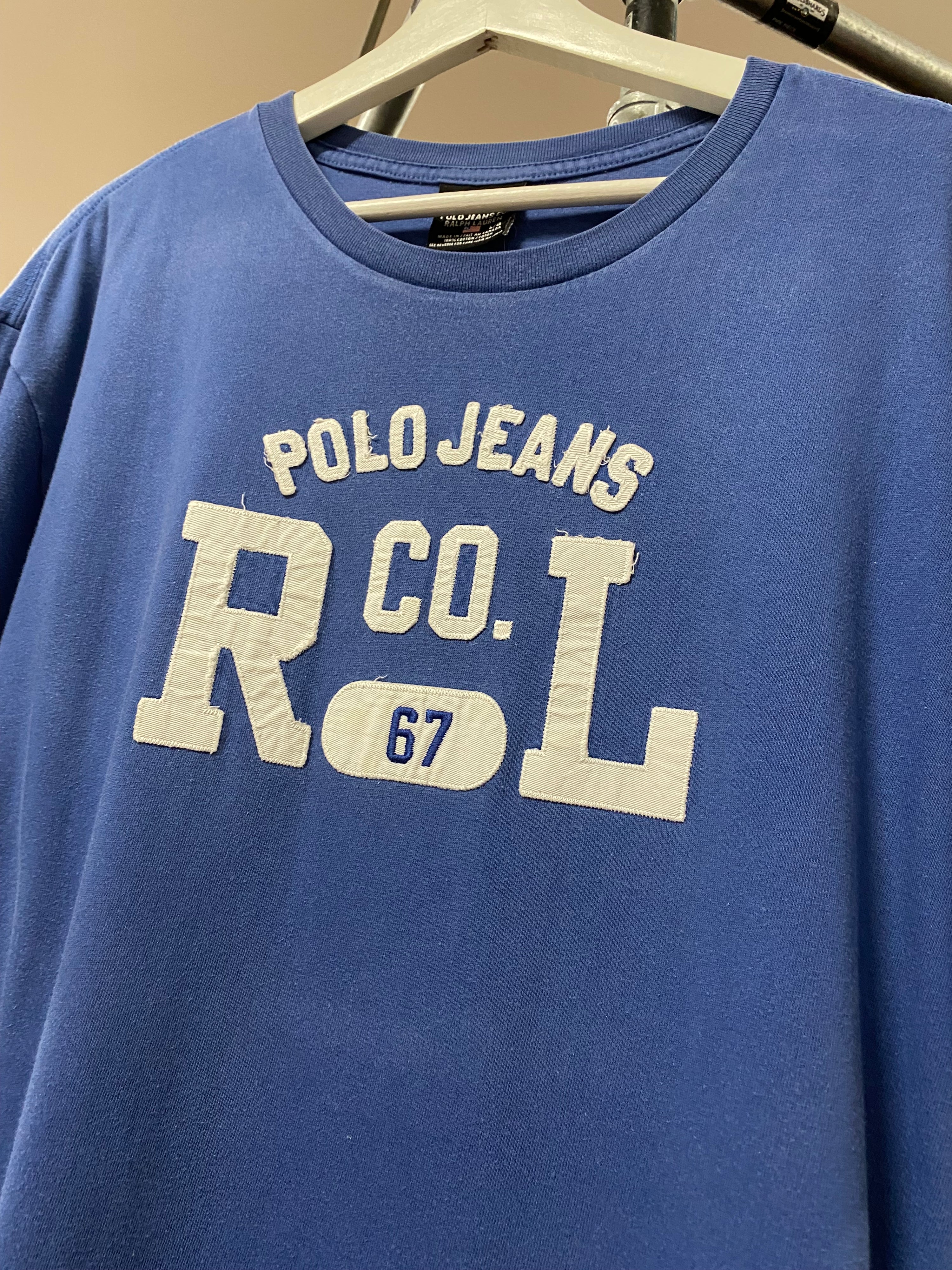 [L] Patched RL Polo Jeans Blue Tee
