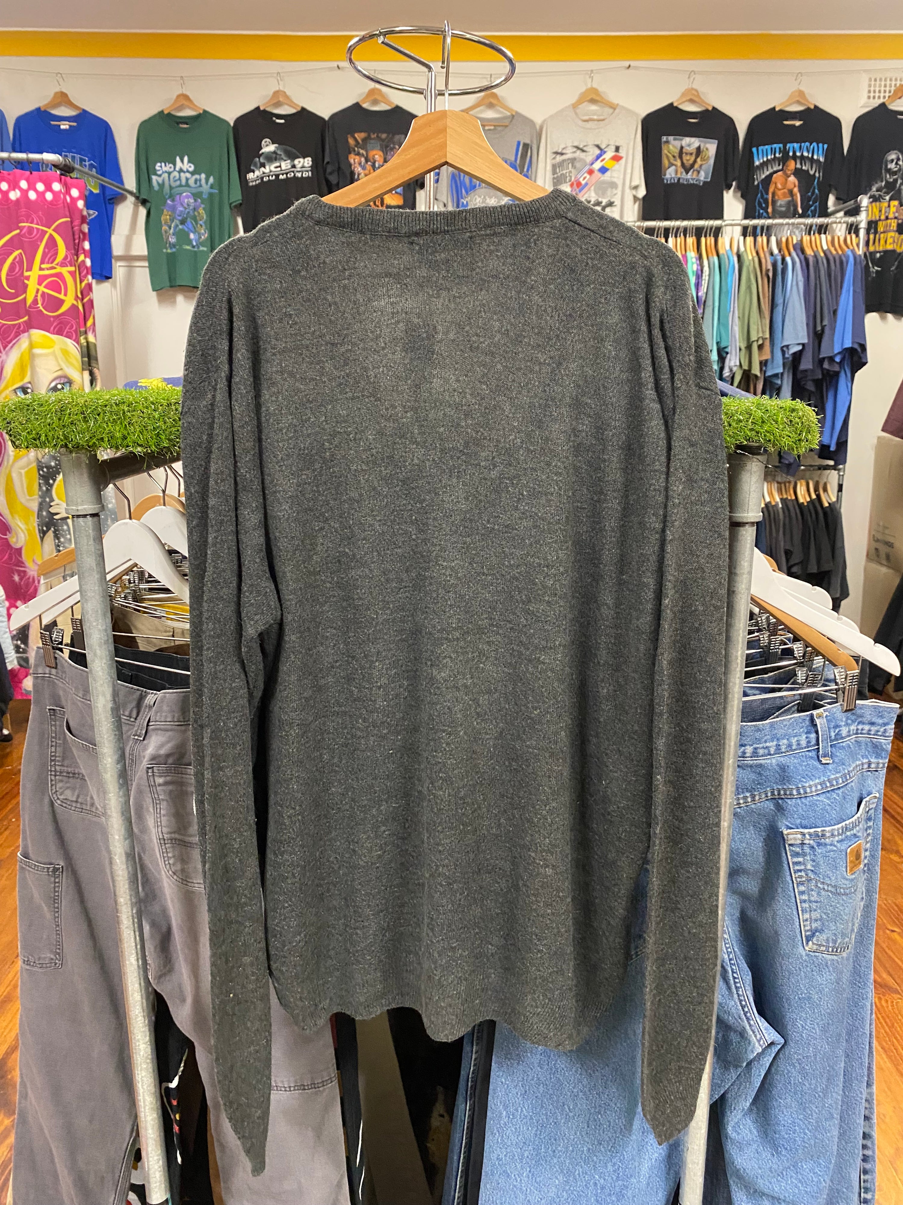 [XL] Jantzen Grey V-neck Knit Jumper