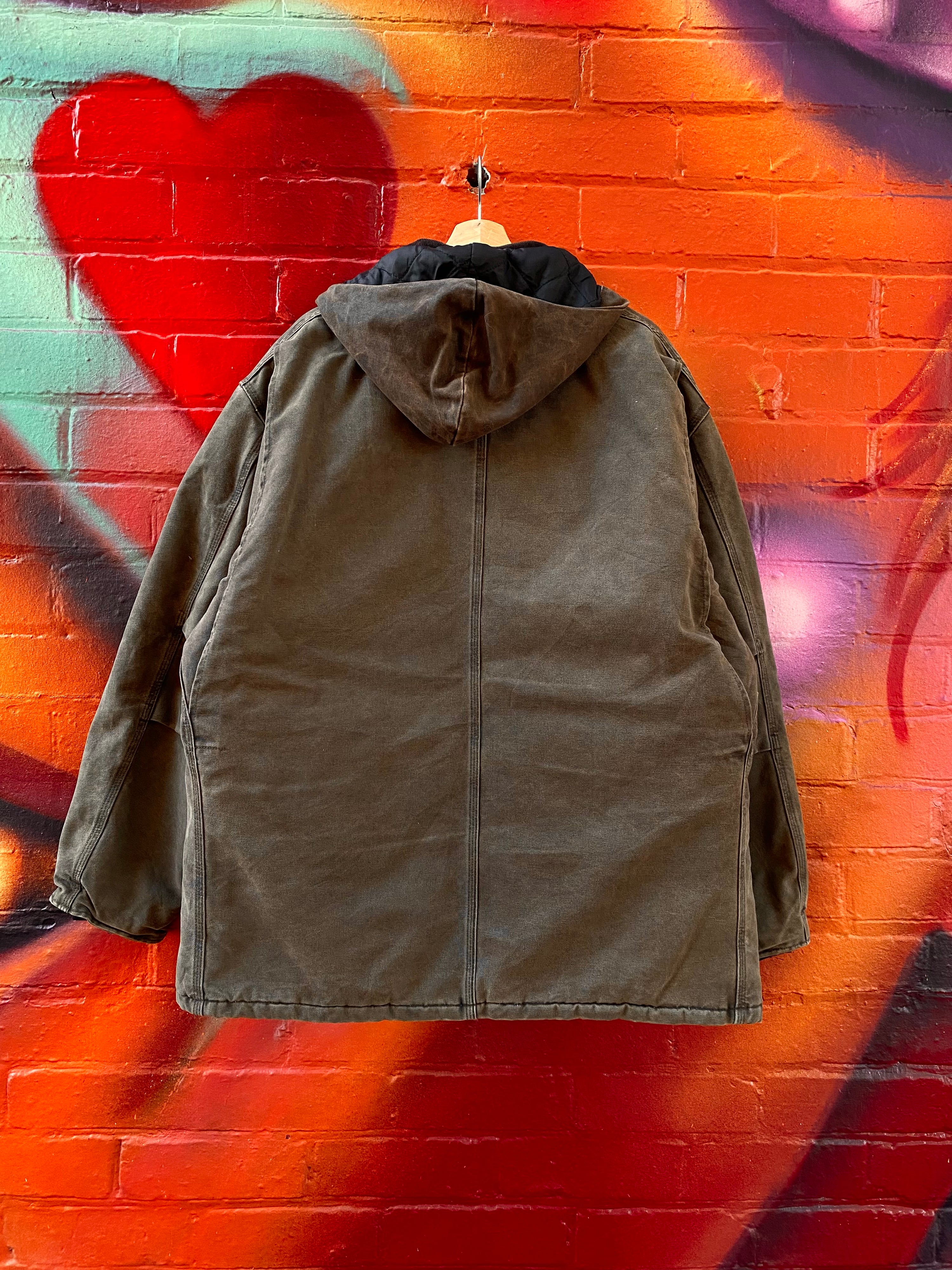 [XL] Carhartt Brown C26 Chore Jacket with Detachable Hood