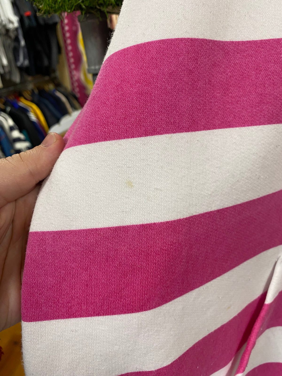 [L] Mackinac Island Pink Stripy Hoodie
