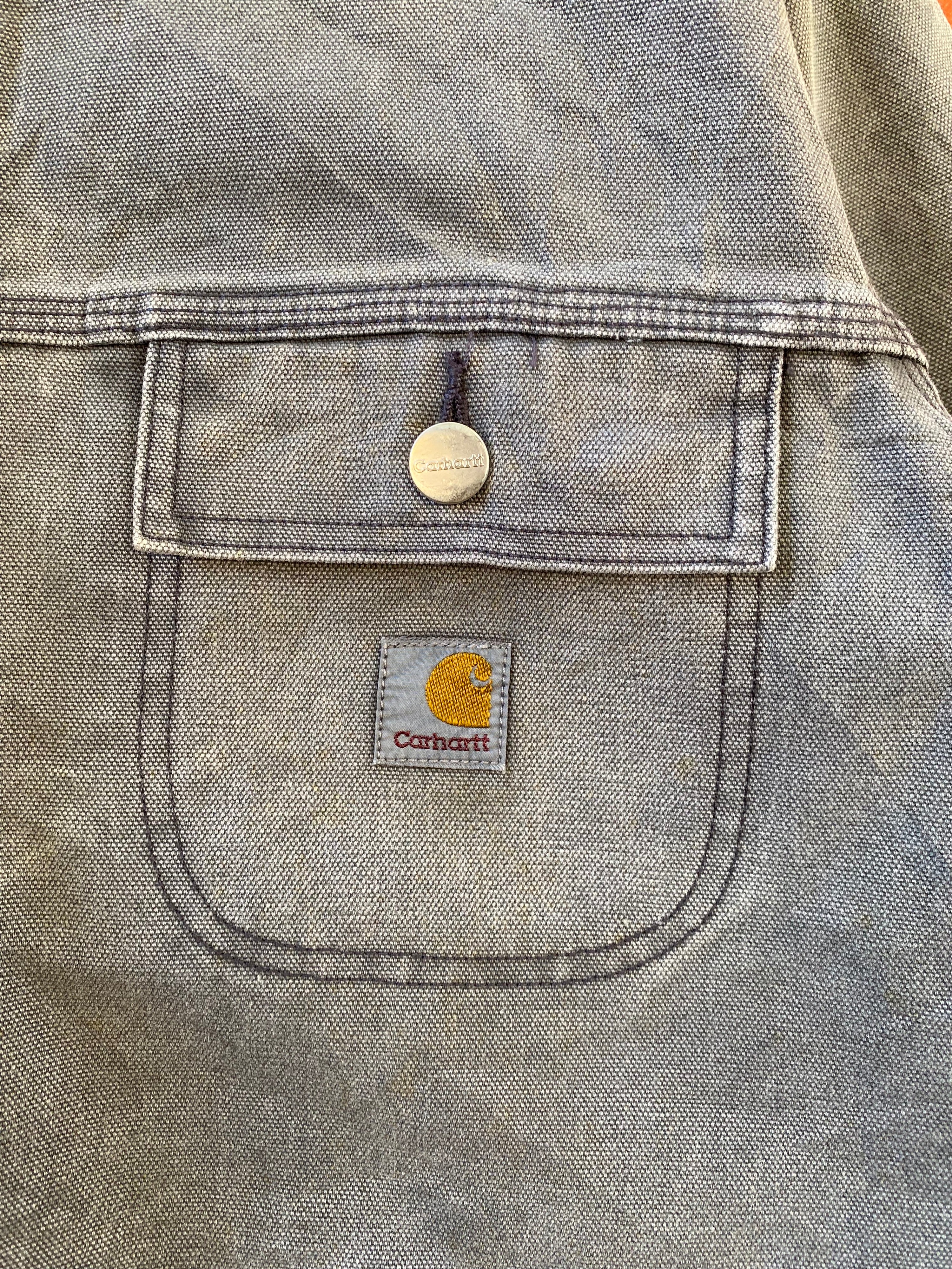 [L] Vintage Carhartt Grey Canvas Chore Coat No Lining