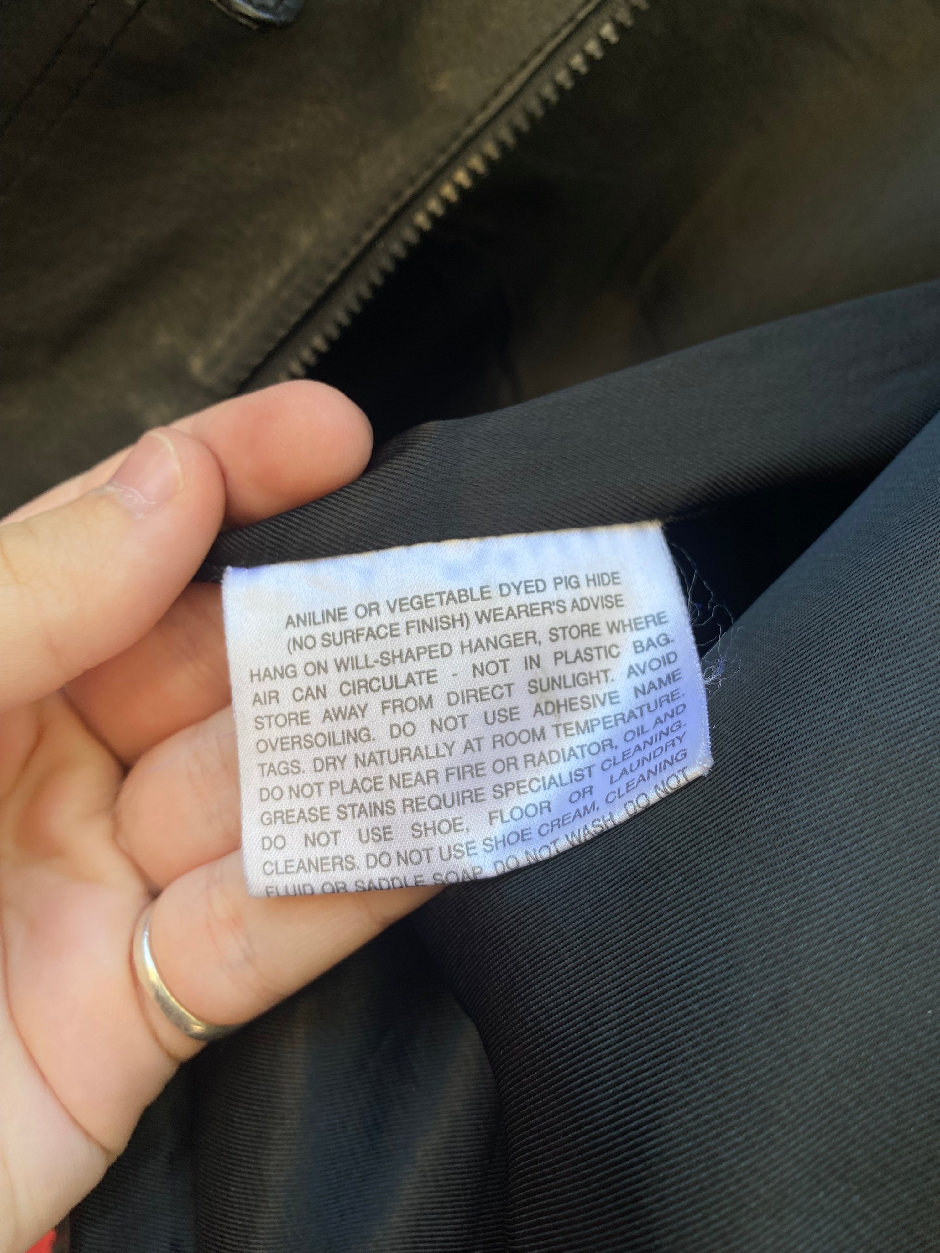 [L] Vintage Jasper Leather Black Jacket