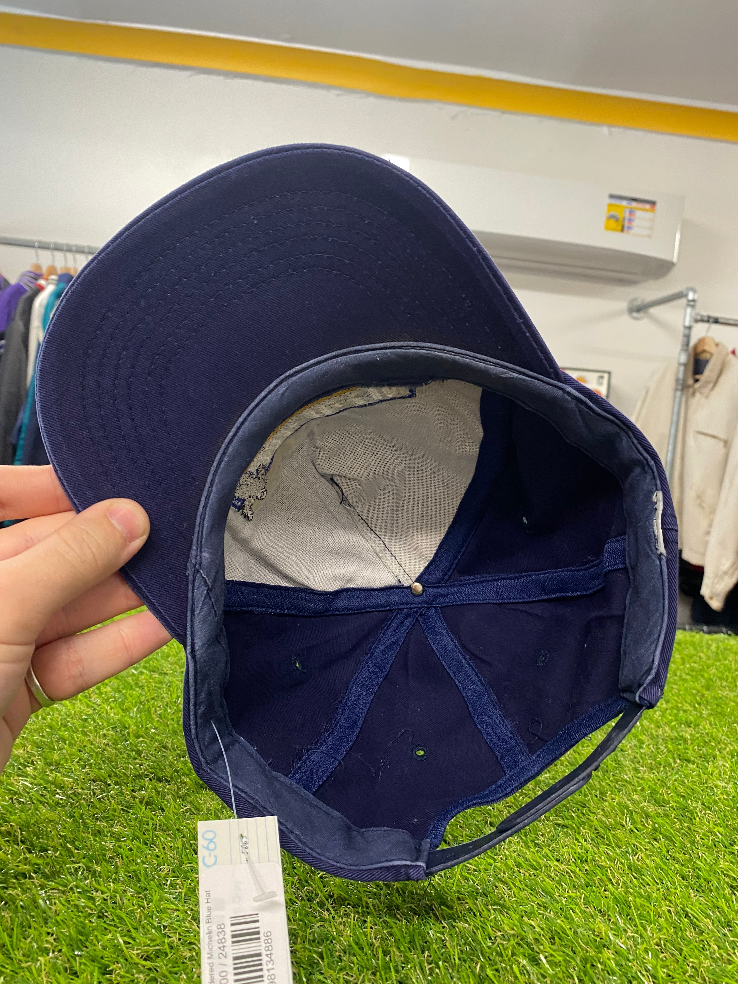 Vintage Embroidered Michelin Blue Hat