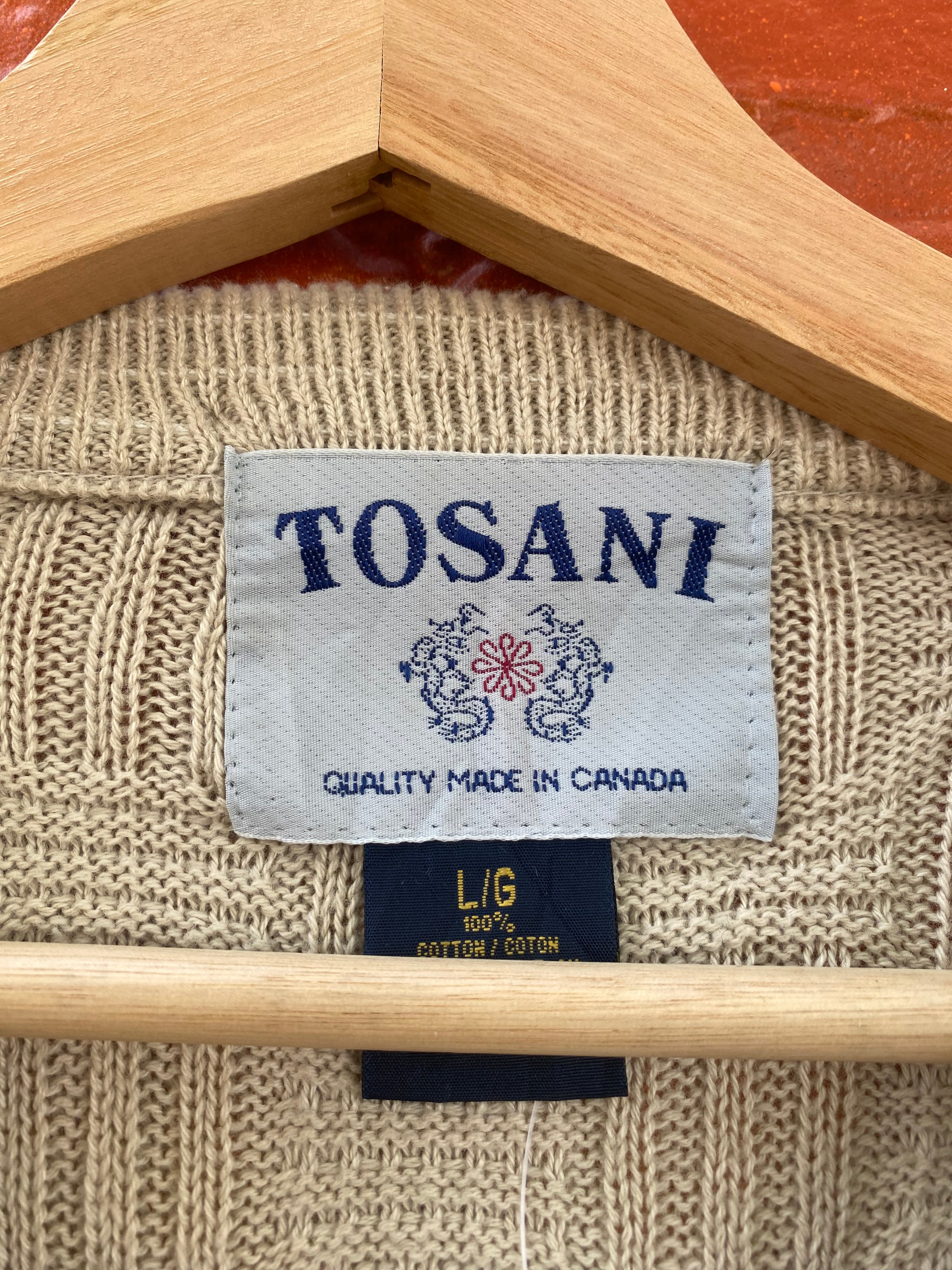 [L] Tosani Cream/Beige Crazy Knit Sweater