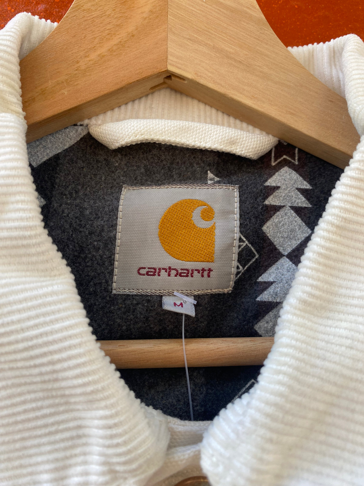 [M] Carhartt WIP White Michigan Coat Aztec Lining