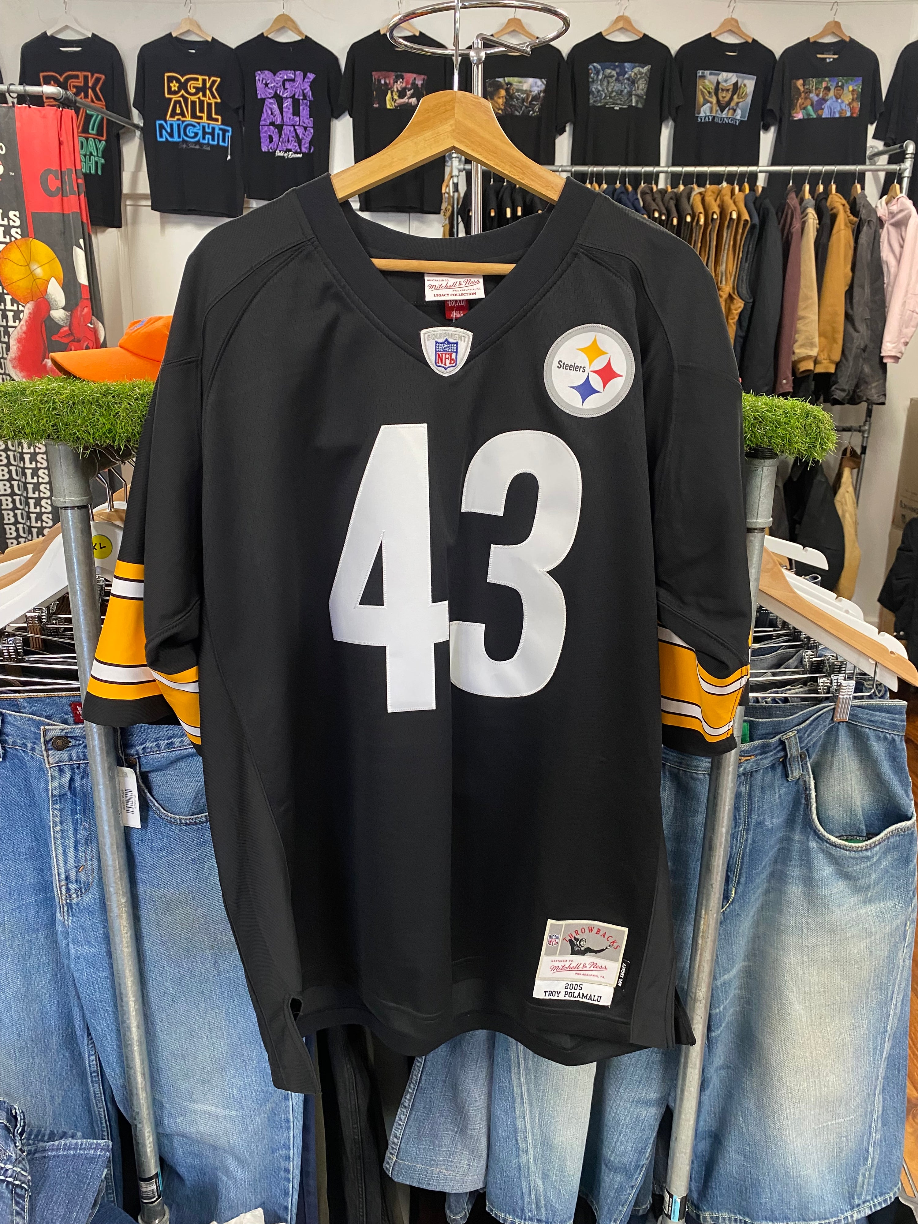 [XL] NFL Mitchell And Ness Throwback 2005 Steelers #43 Polamalu Jersey