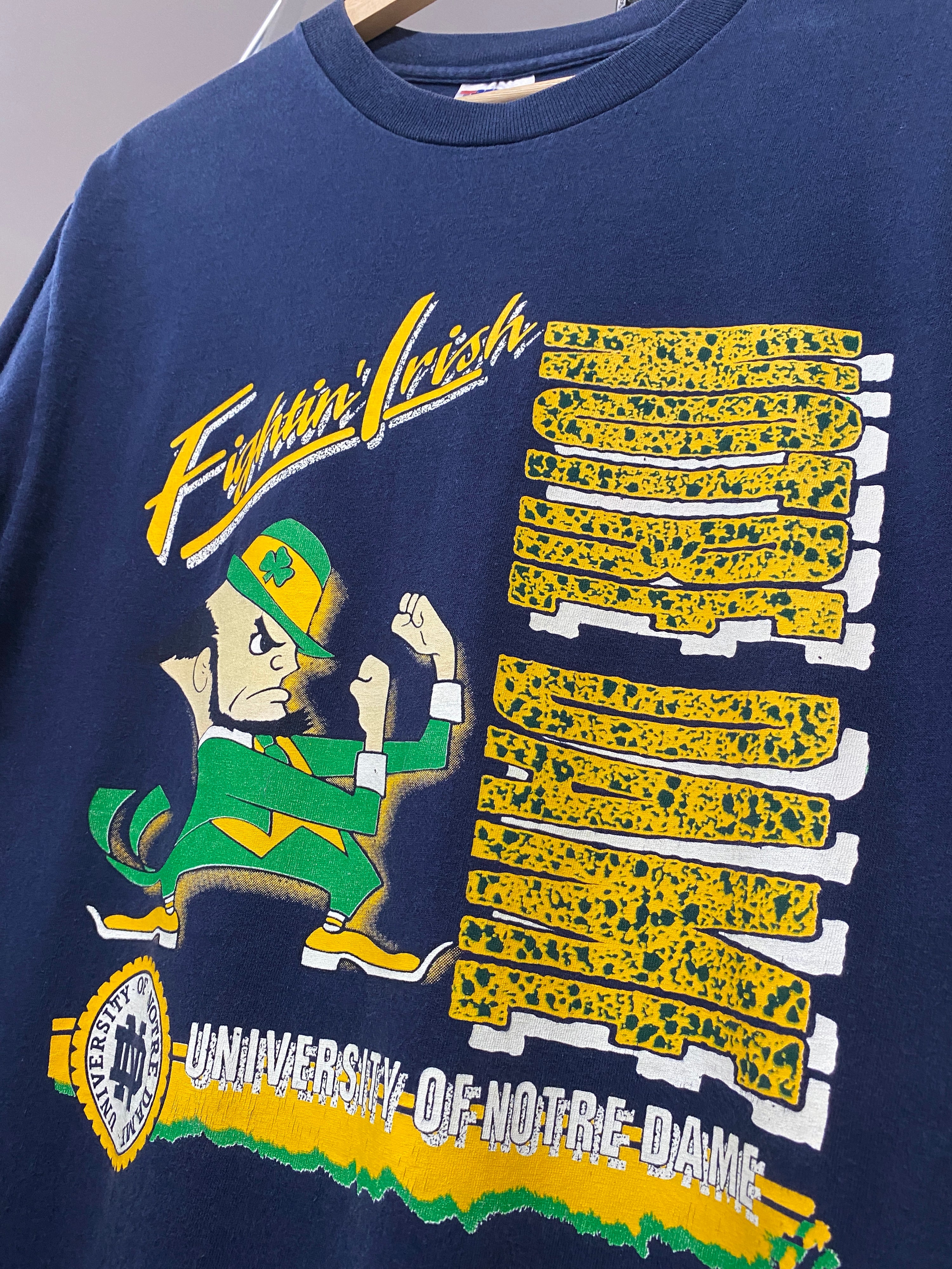 L - 1990s Fightin Irish Notre Dame Trench Tee