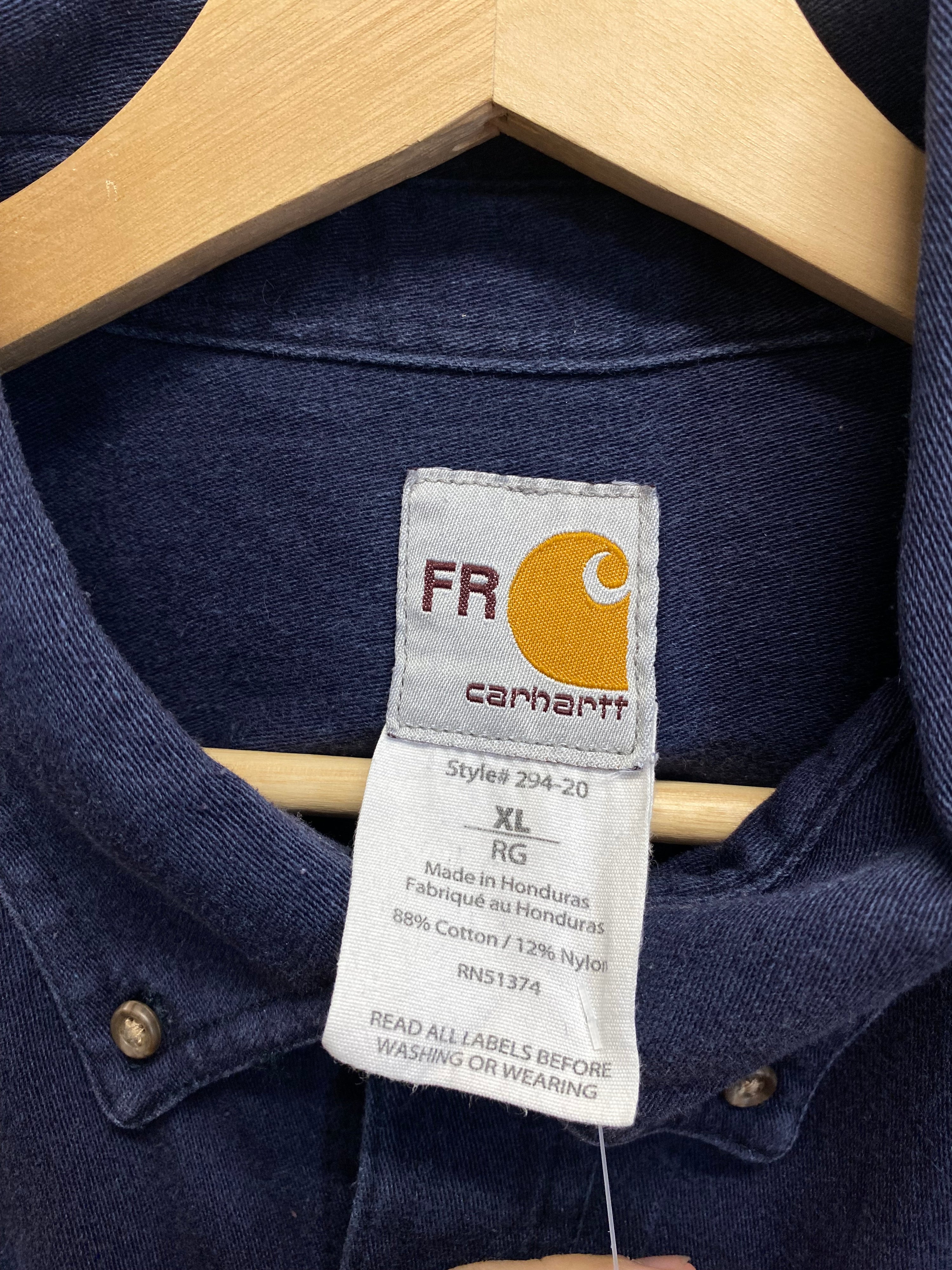 XL - Carhartt FR Navy LS Button-up 'Justin'