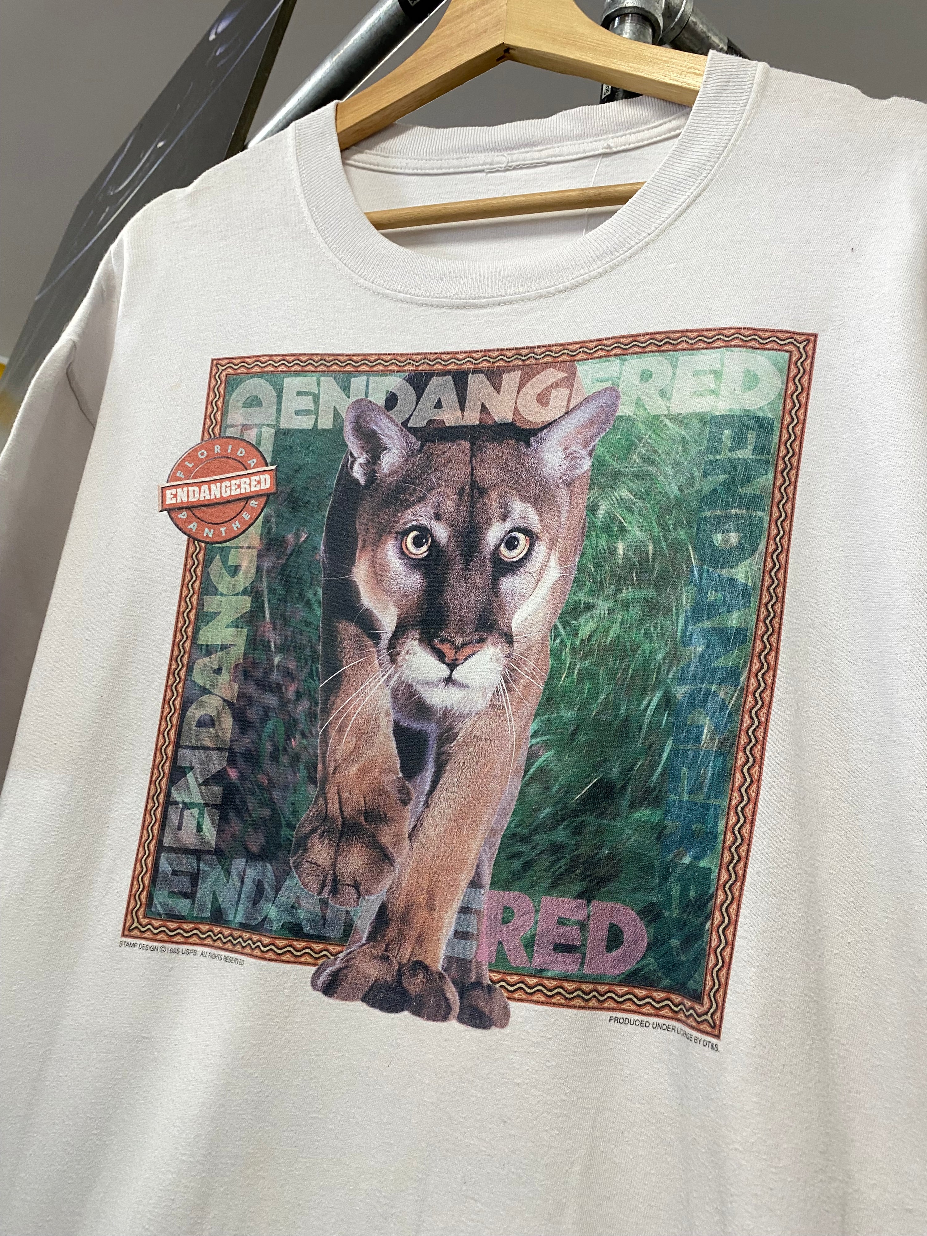 [L] 1995 Florida Panther Endangered White Tee