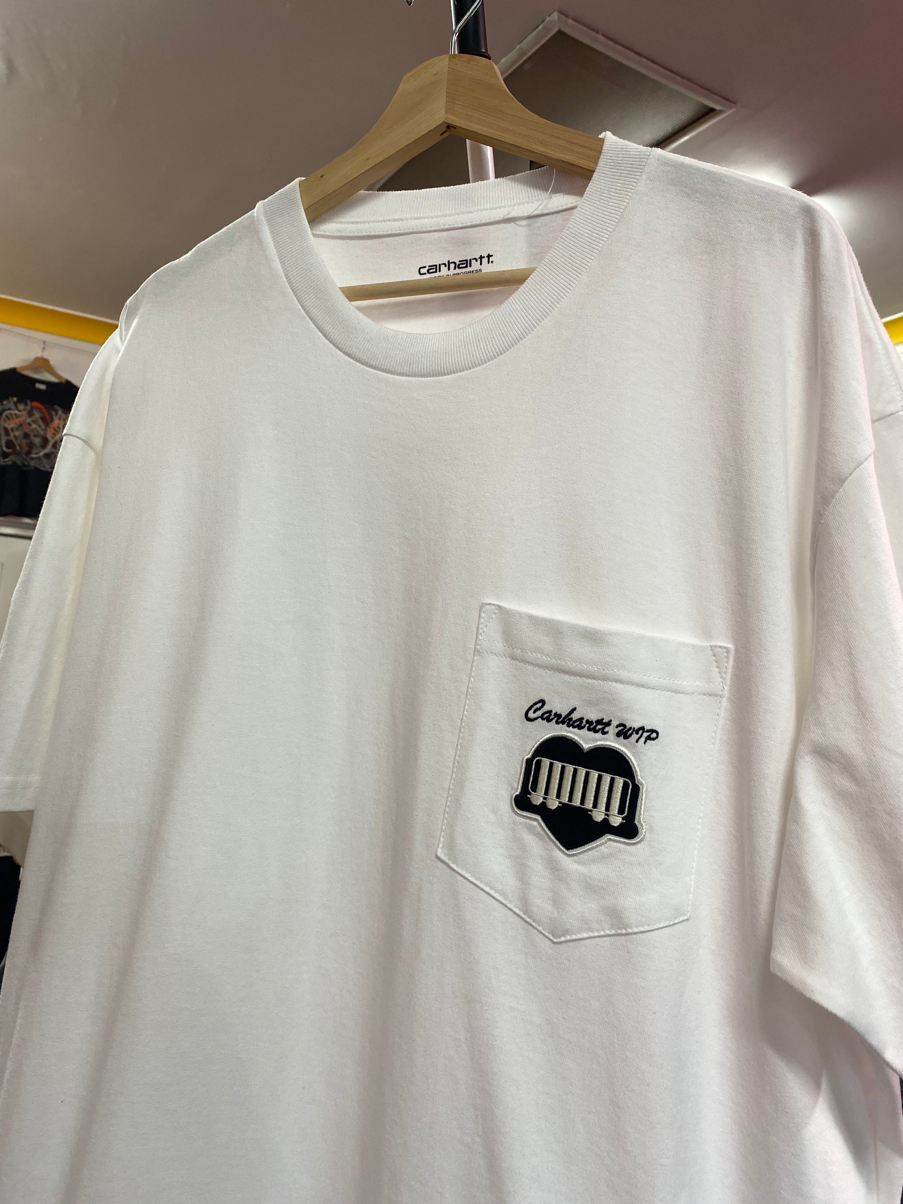 [2XL] Carhartt WIP Heart Patch Pocket Tee White