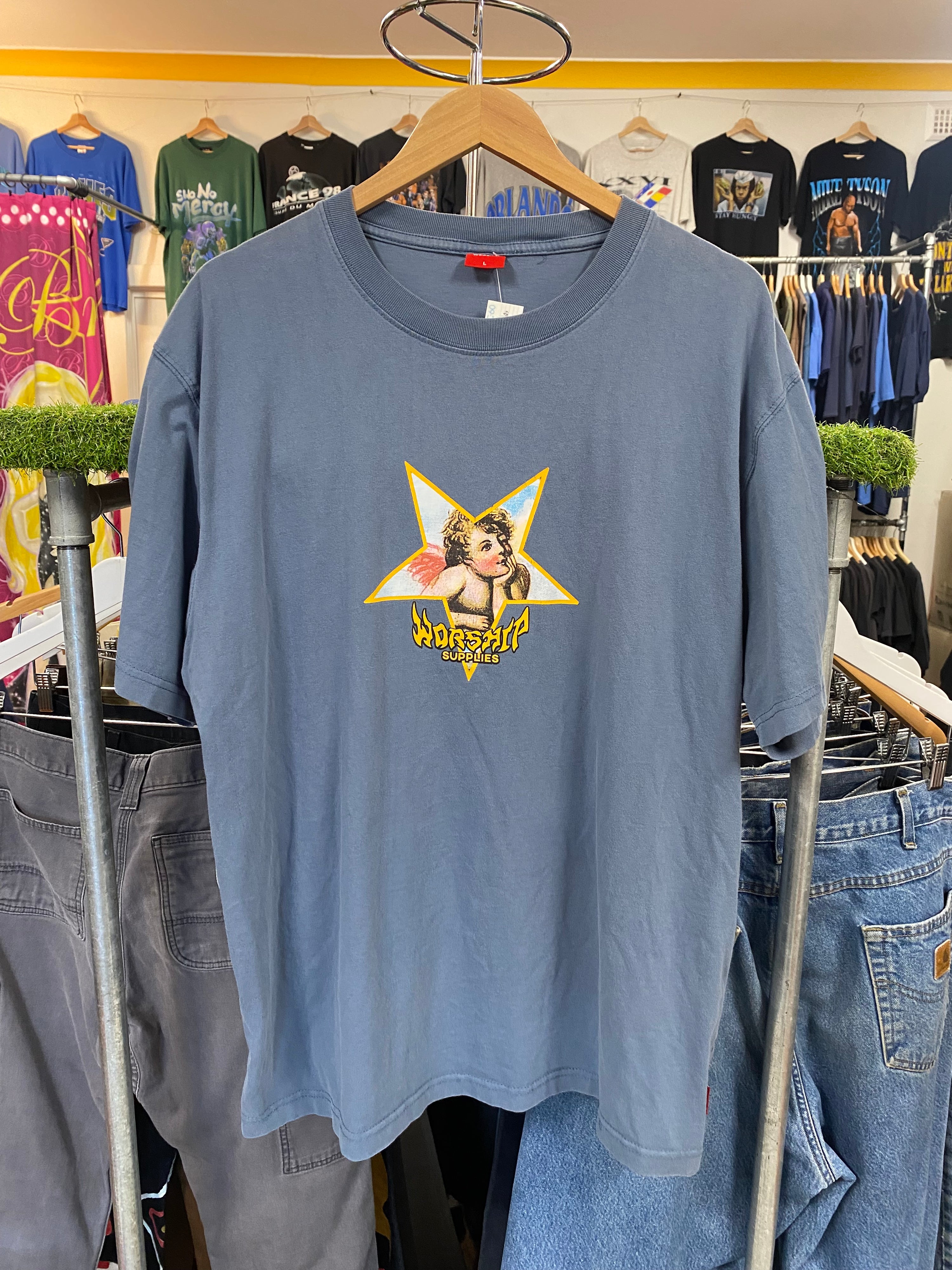 [L] Worship Supplies Blue Cherub Tee